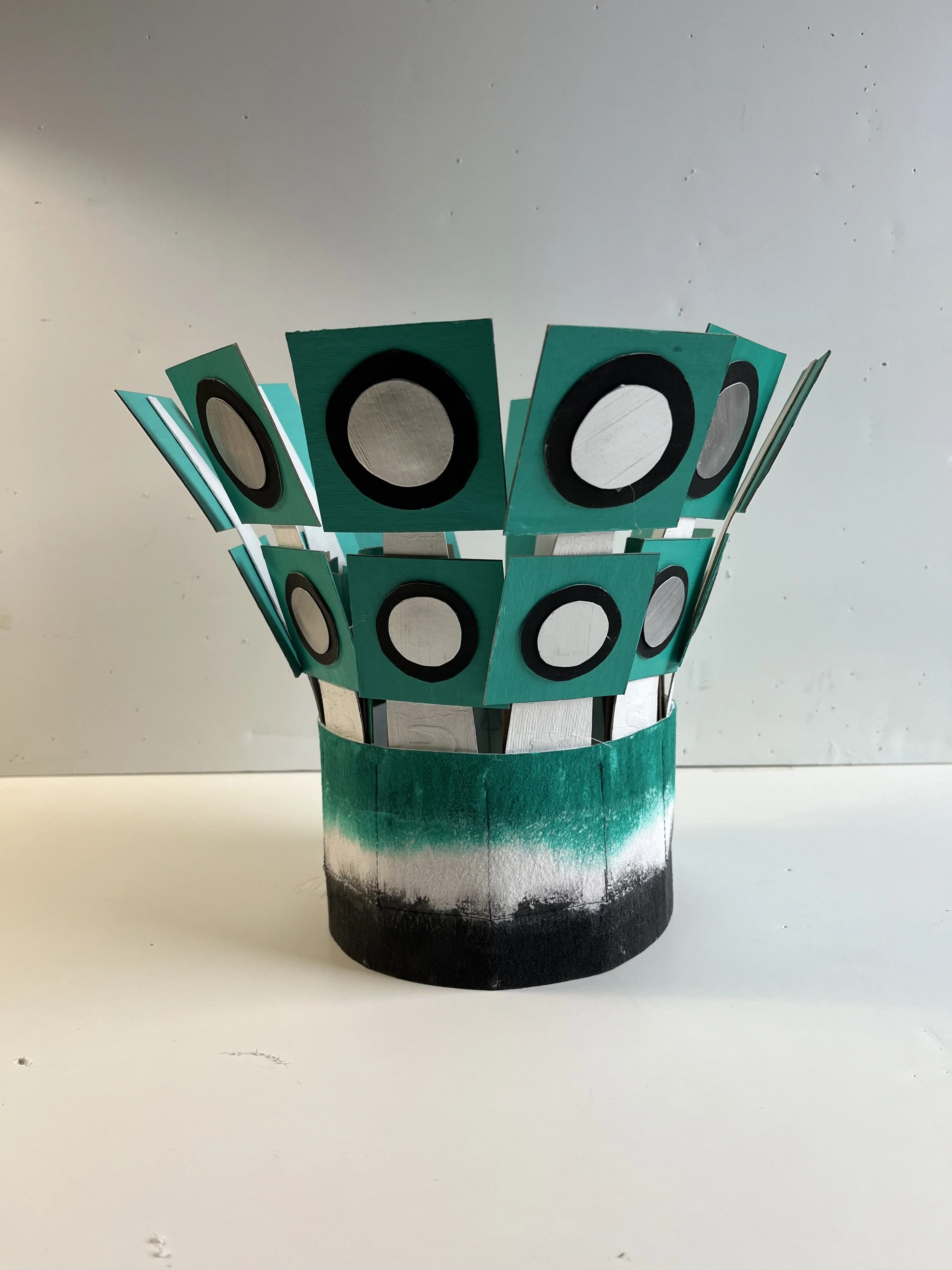 The Geometrics Squares:  Blue, Black and White