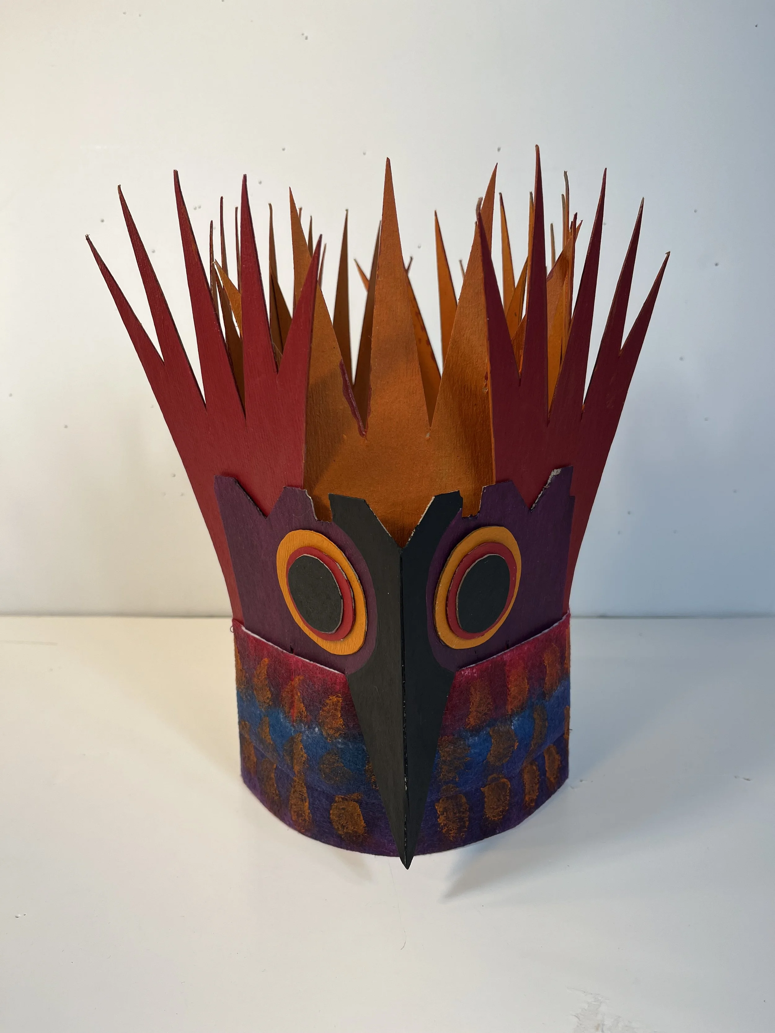 Orange Red Bird with feathered band