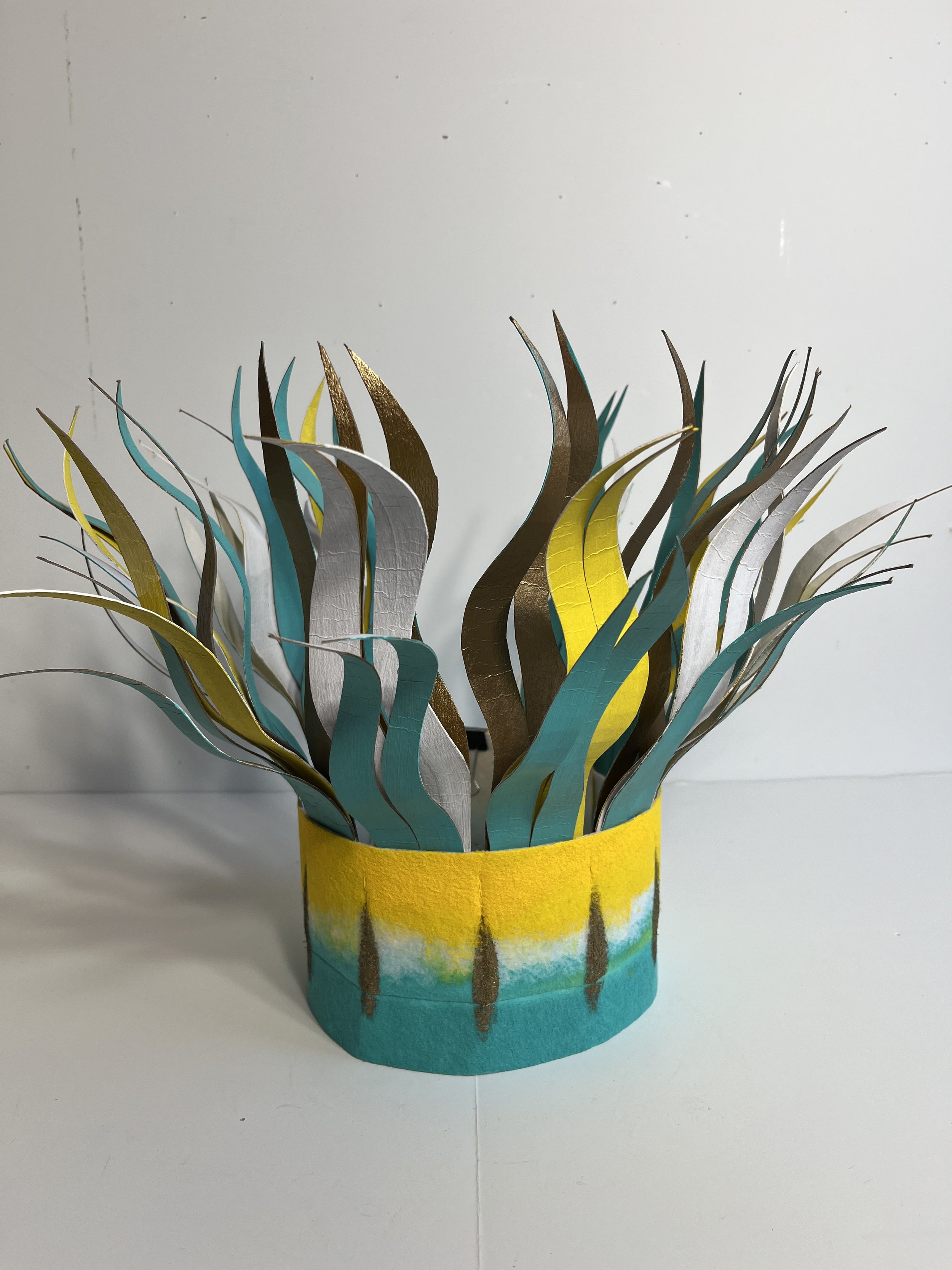The Wavy Crowns Series 1:  Yellow, Turquoise and Gold
