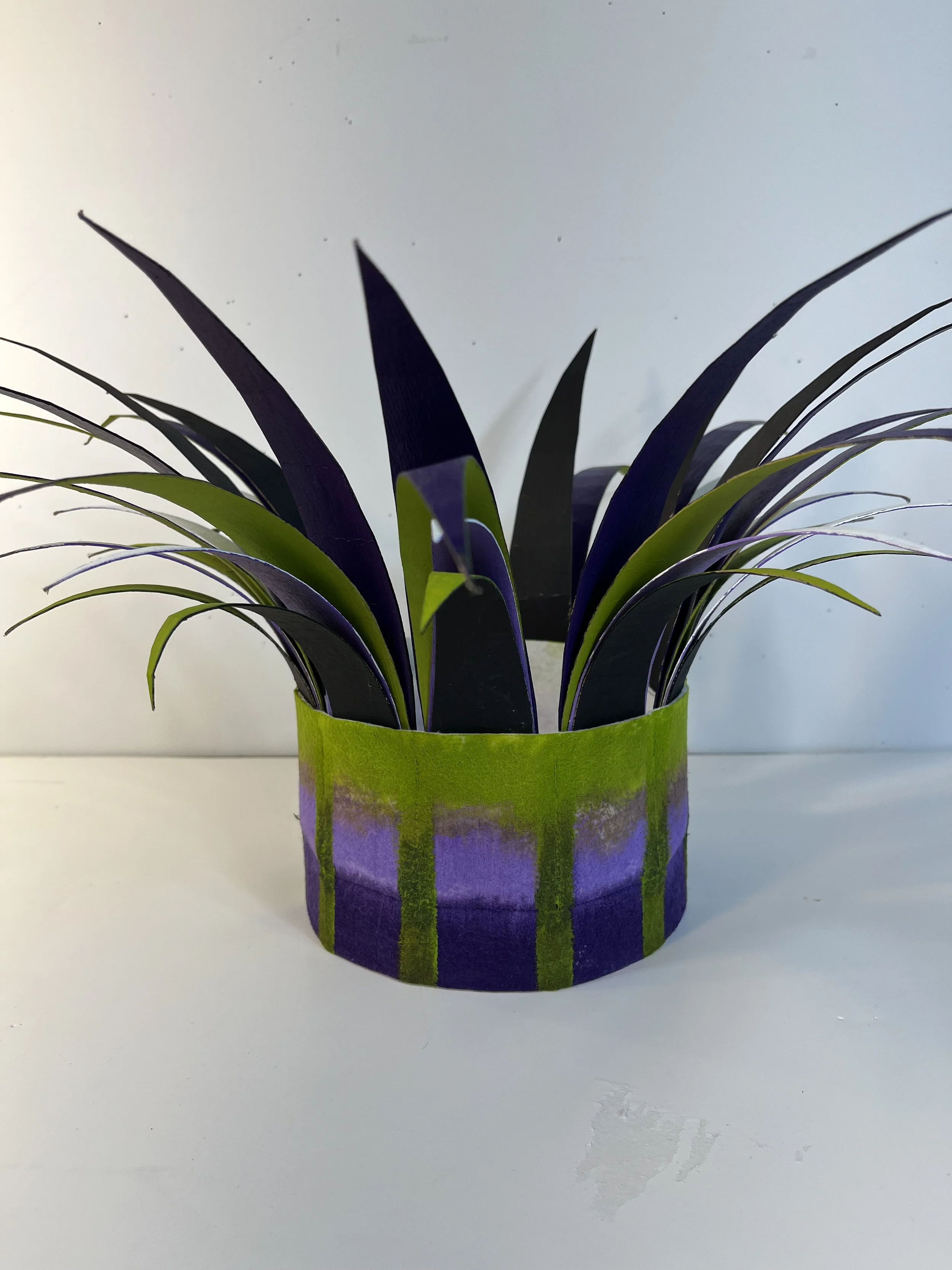 The Pointy Crowns Series 2:  Purple with Vertical Green