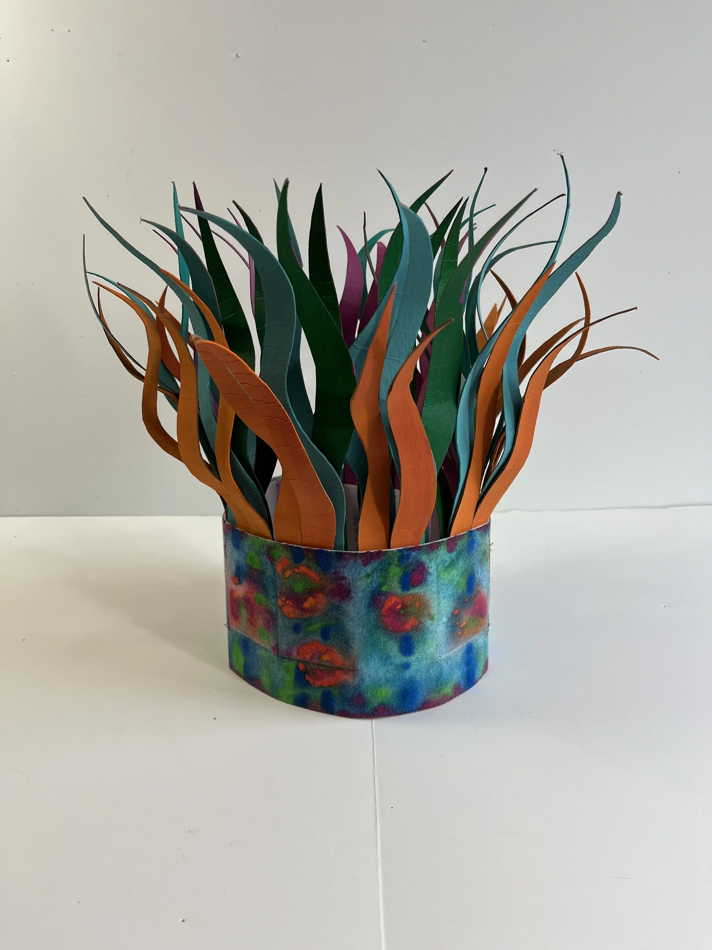 The Wavy Crowns Series 1:  Impressionist  Turquoise and Orange