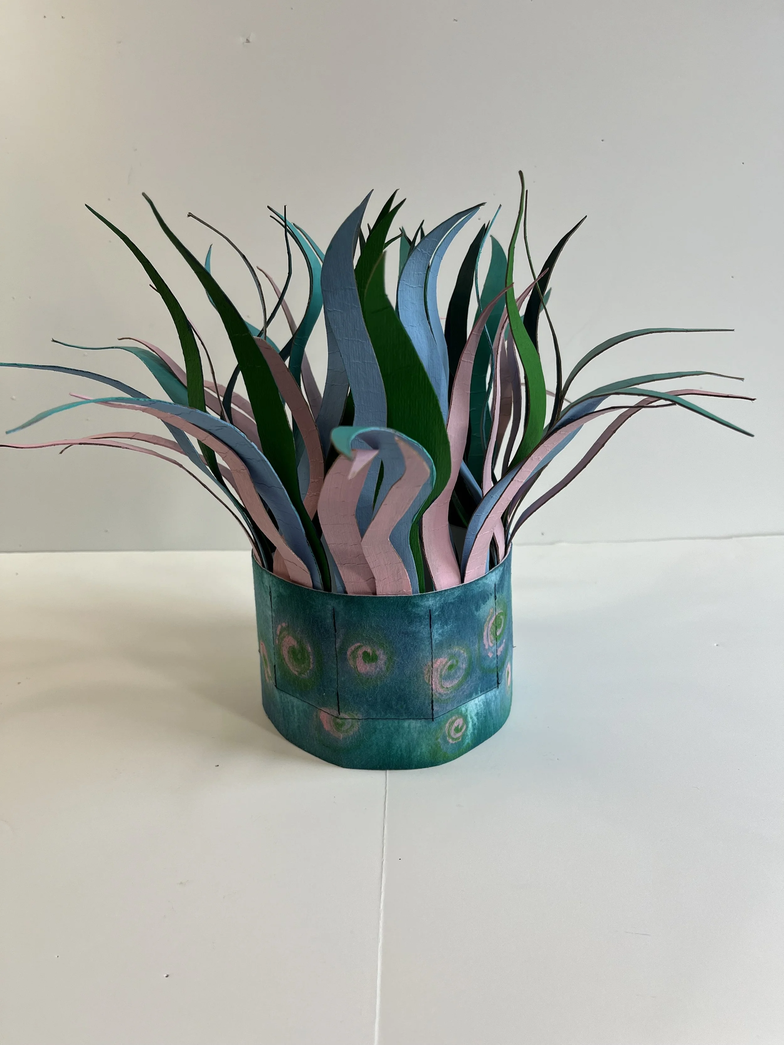 The Wavy Crowns Series 1:  Impressionist Pink, Blue and Green