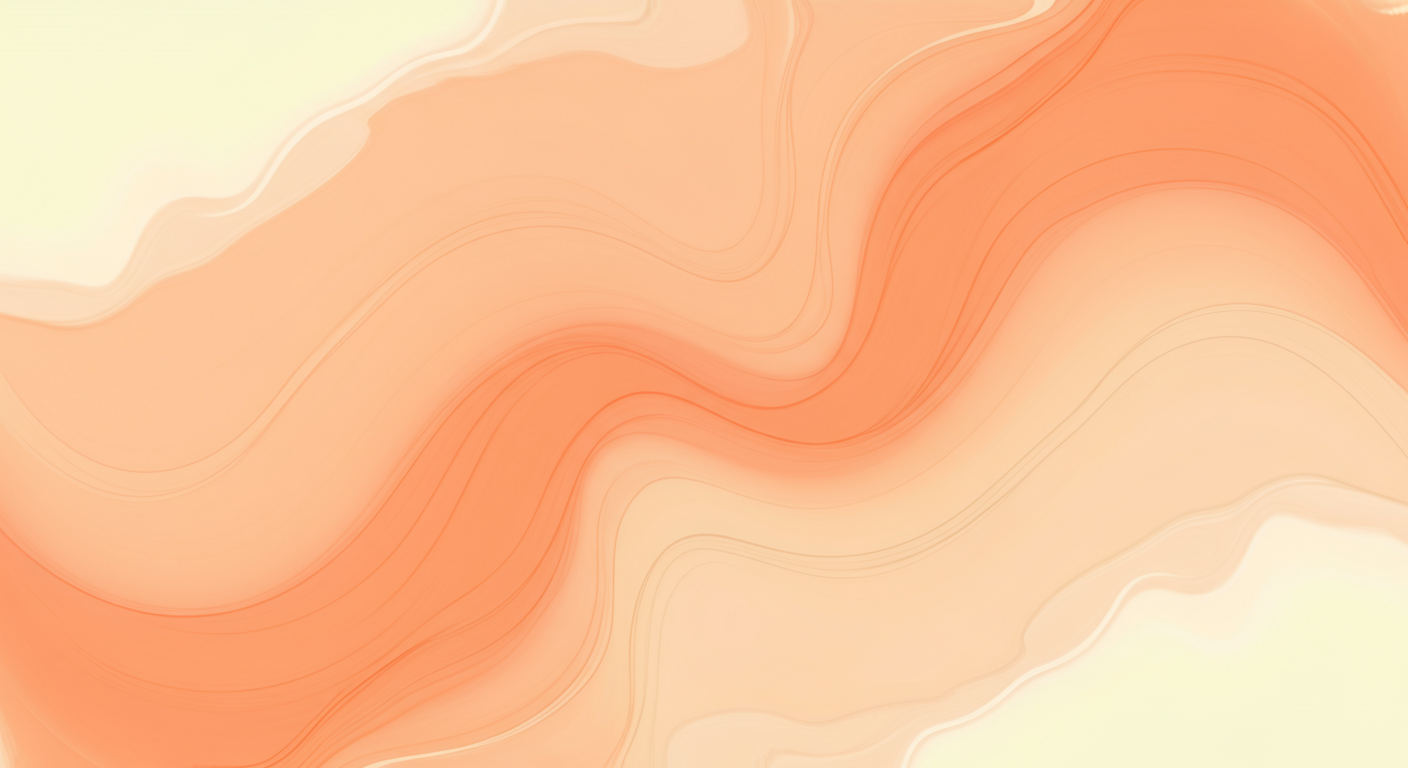 Abstract with wavy orange, peach, and cream colors.
