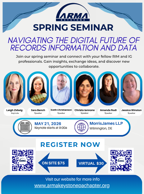 May 21st - ARMA Keystone Spring Seminar