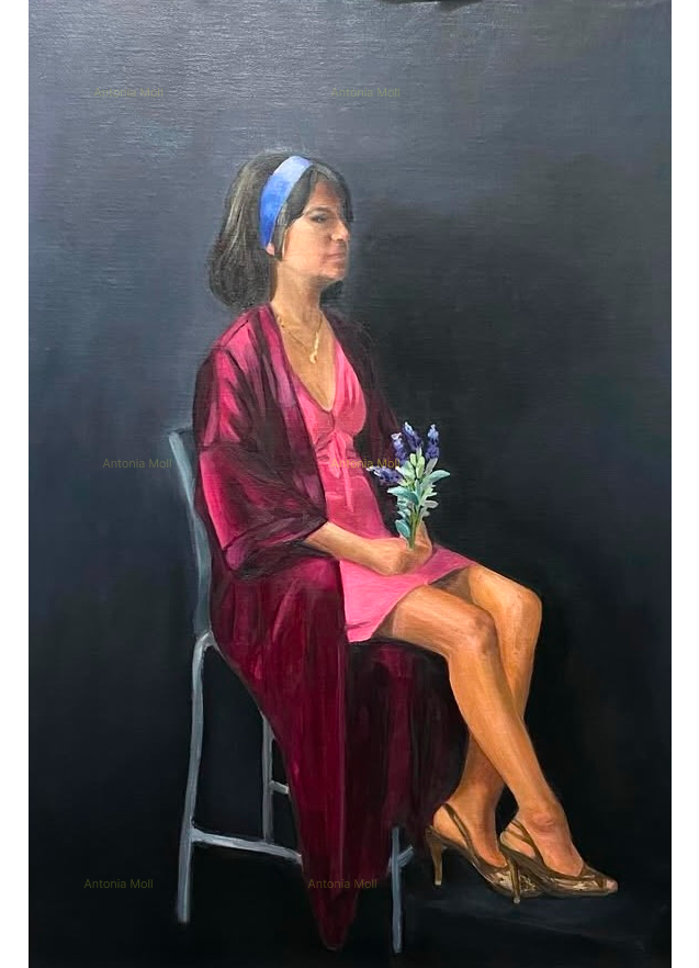 A lady in Florence - oil on wood panel - 56 x 39 cm - February 2024