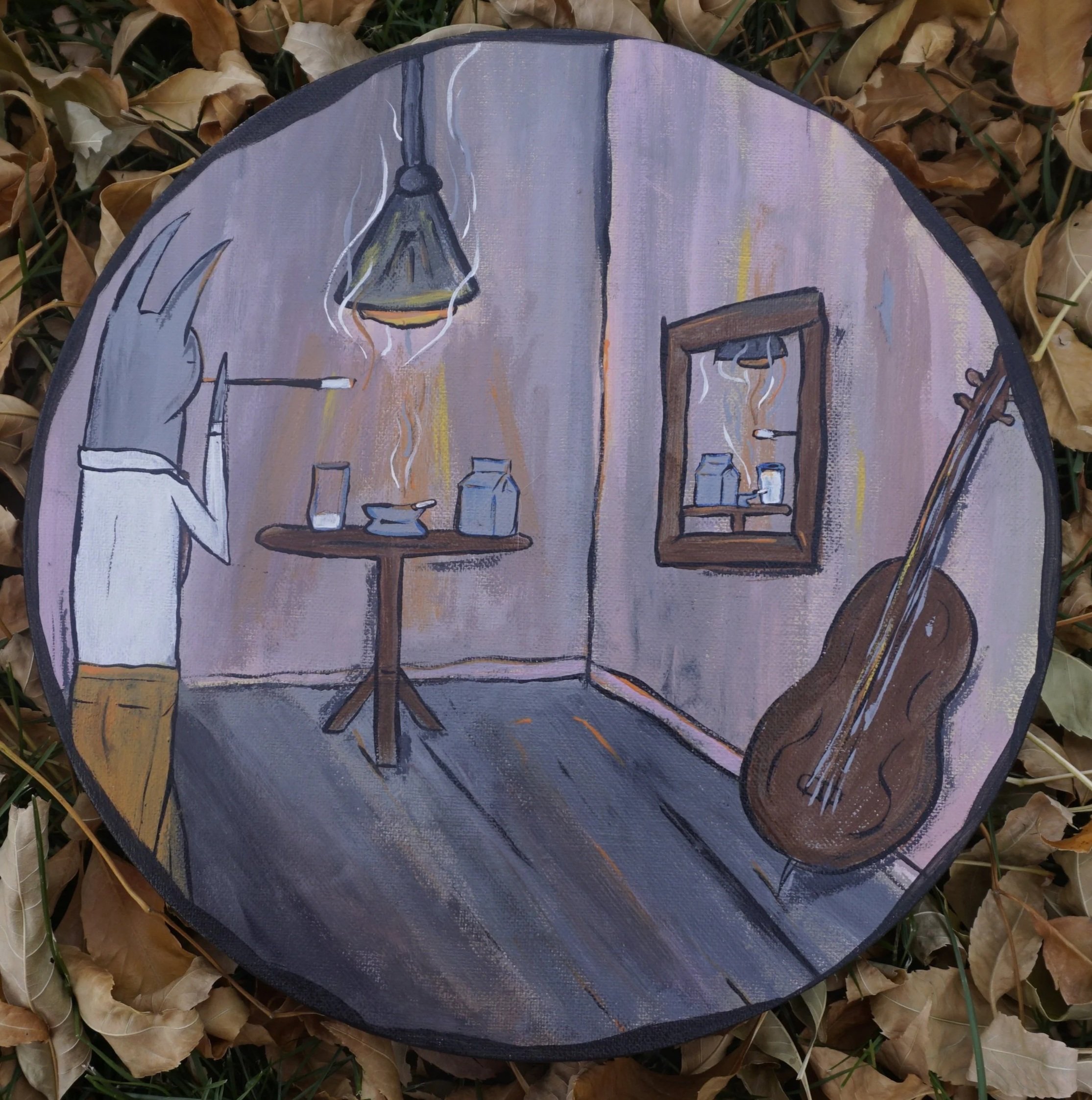 Glass half full, Man this party is kind of dead. 
Acrylic on Canvas 2024