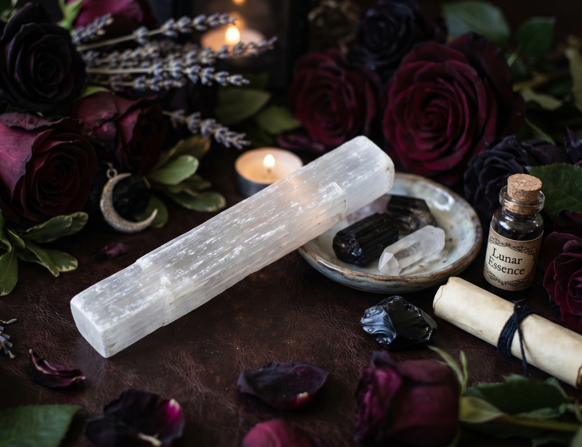 Selenite Crystal Wand (5")