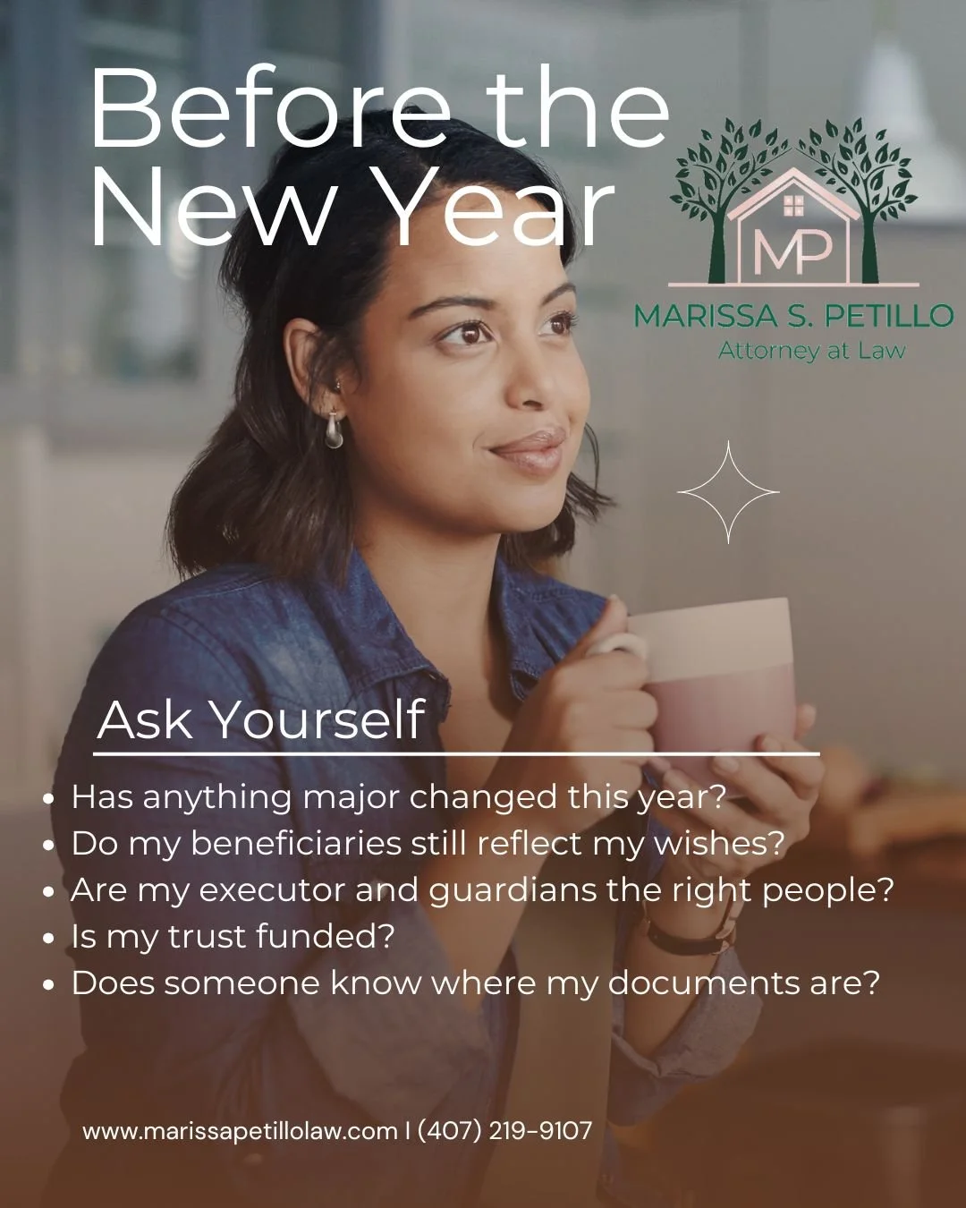 ✨ Before the end of the year, ask yourself:

1️⃣ Has anything major changed this year? (new baby, marriage/divorce, home, job, assets)
2️⃣ Do my beneficiaries still reflect my wishes?
3️⃣ Are my executor, trustee, and guardians still the right people