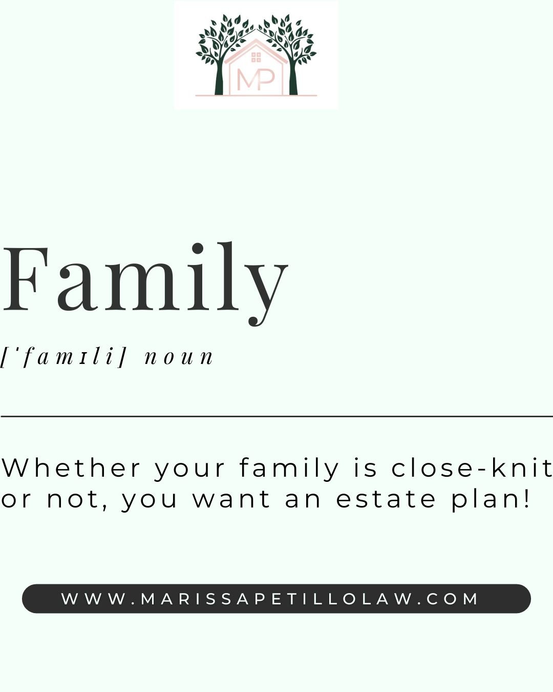 Whether your family is close-knit or not, everyone benefits from an estate plan! 🛡️ A solid plan ensures that your wishes are honored, your assets are protected, and your loved ones are provided for, no matter the family dynamic.

#EstatePlanning #P