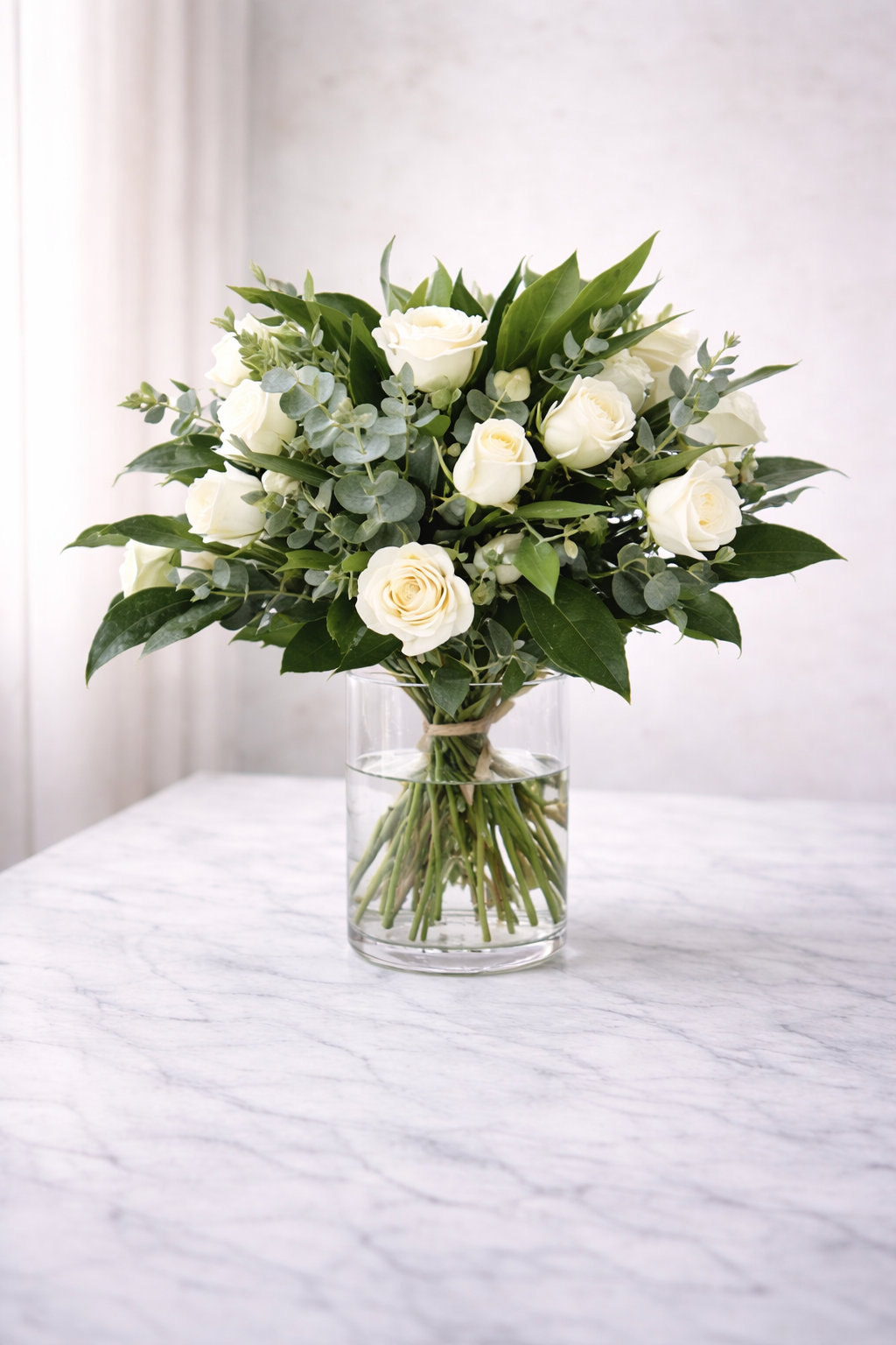 White Rose & Greenery Bouquet