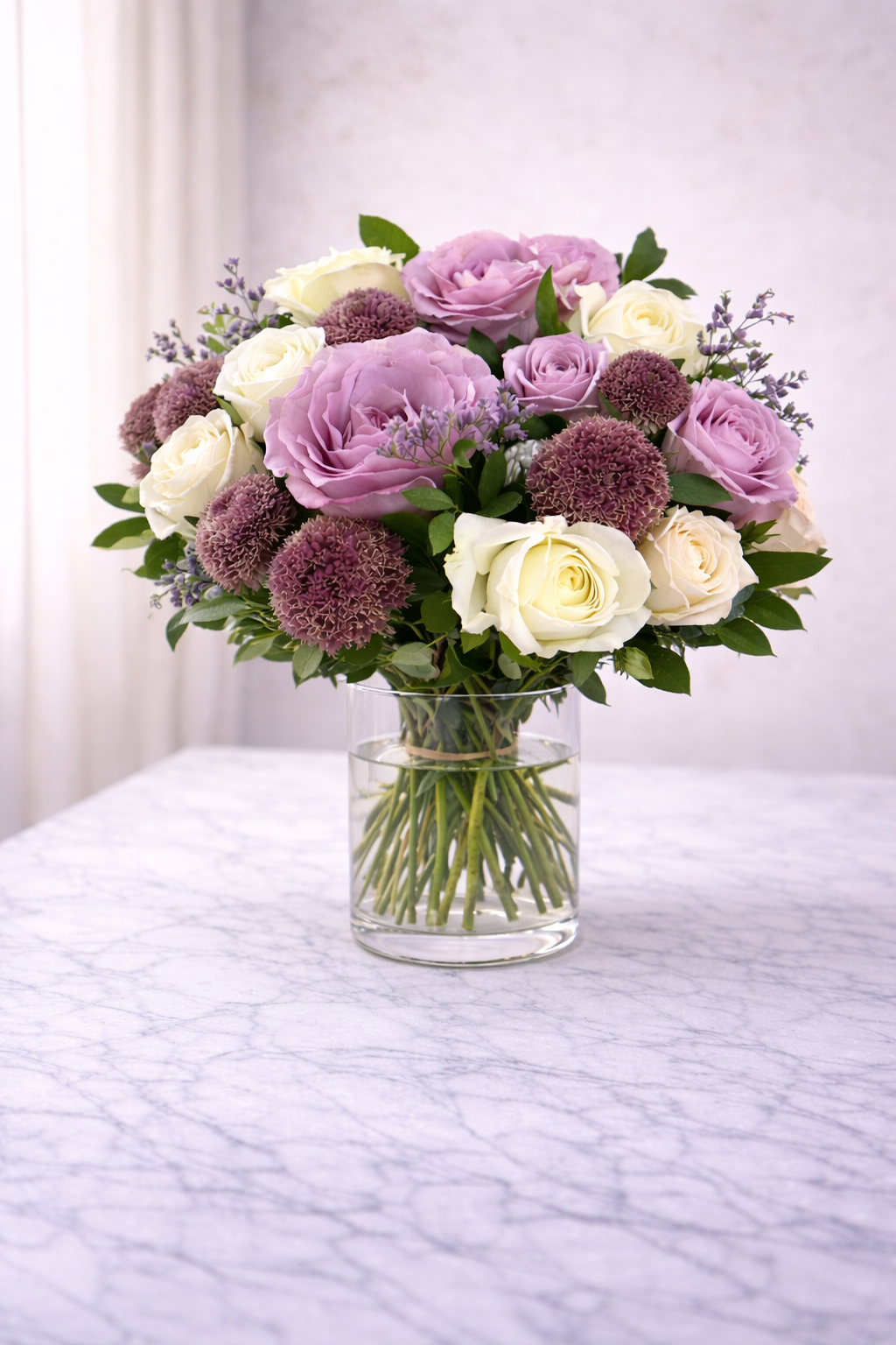Enchanted Lilac & White Rose Arrangement