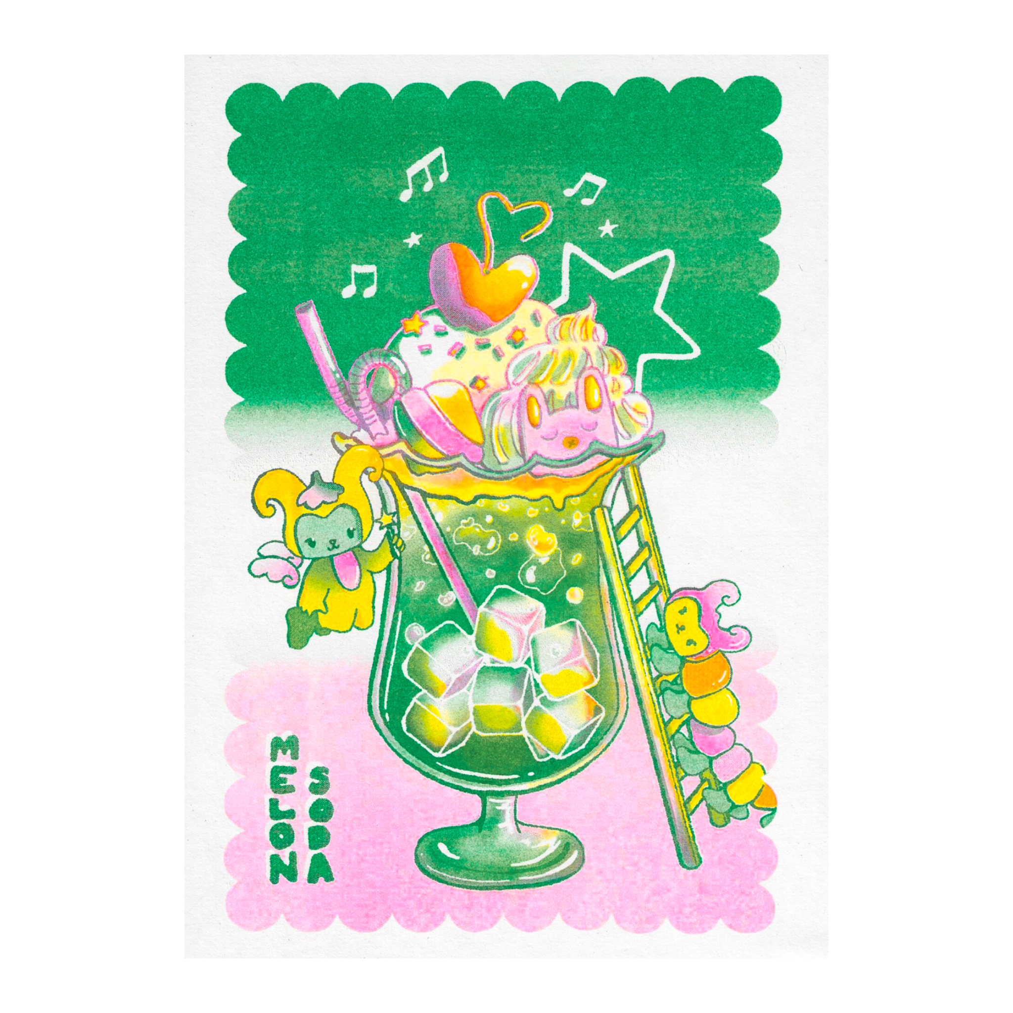Melon Soda Riso Print