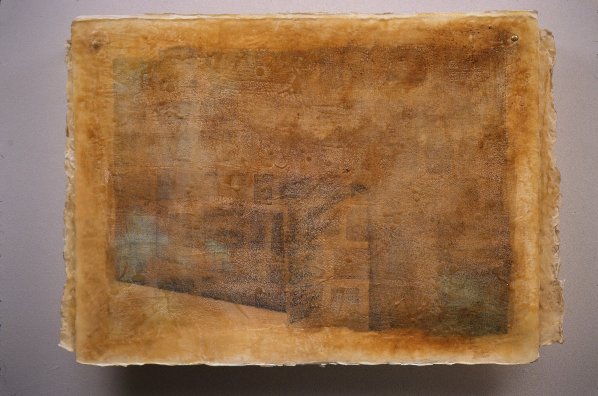  She Could Shell and Eat a Hard-Boiled Egg at Seventy Miles an Hour , 2001, ink, beeswax, oil on paper
