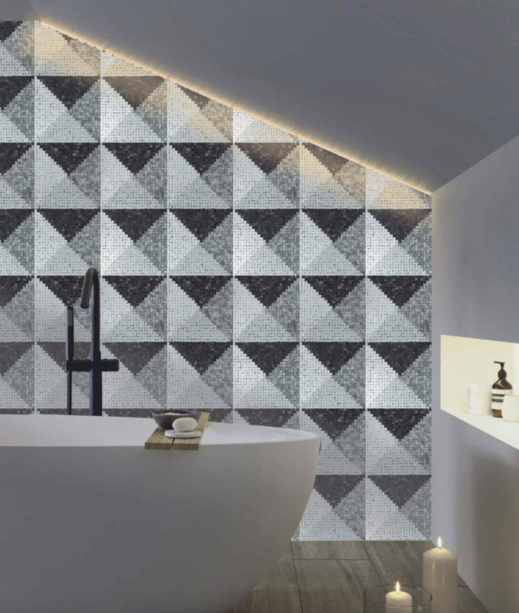 SA / pyramid marble mosaic / production / $$