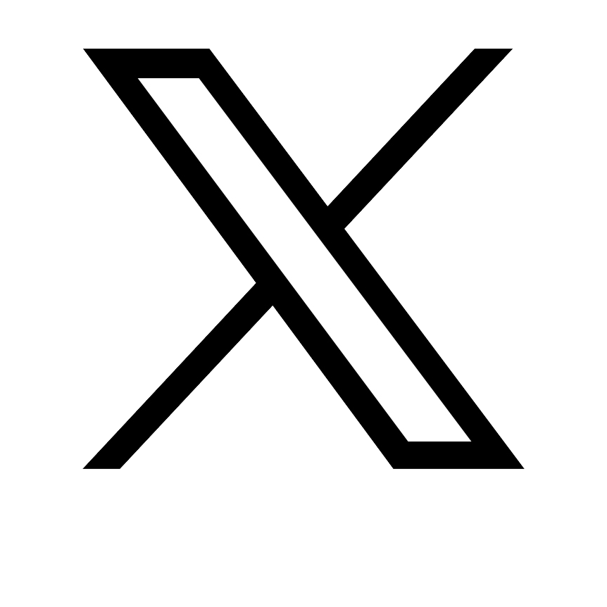 A stylized graphic with a large white slash mark and diagonal lines on a black background.