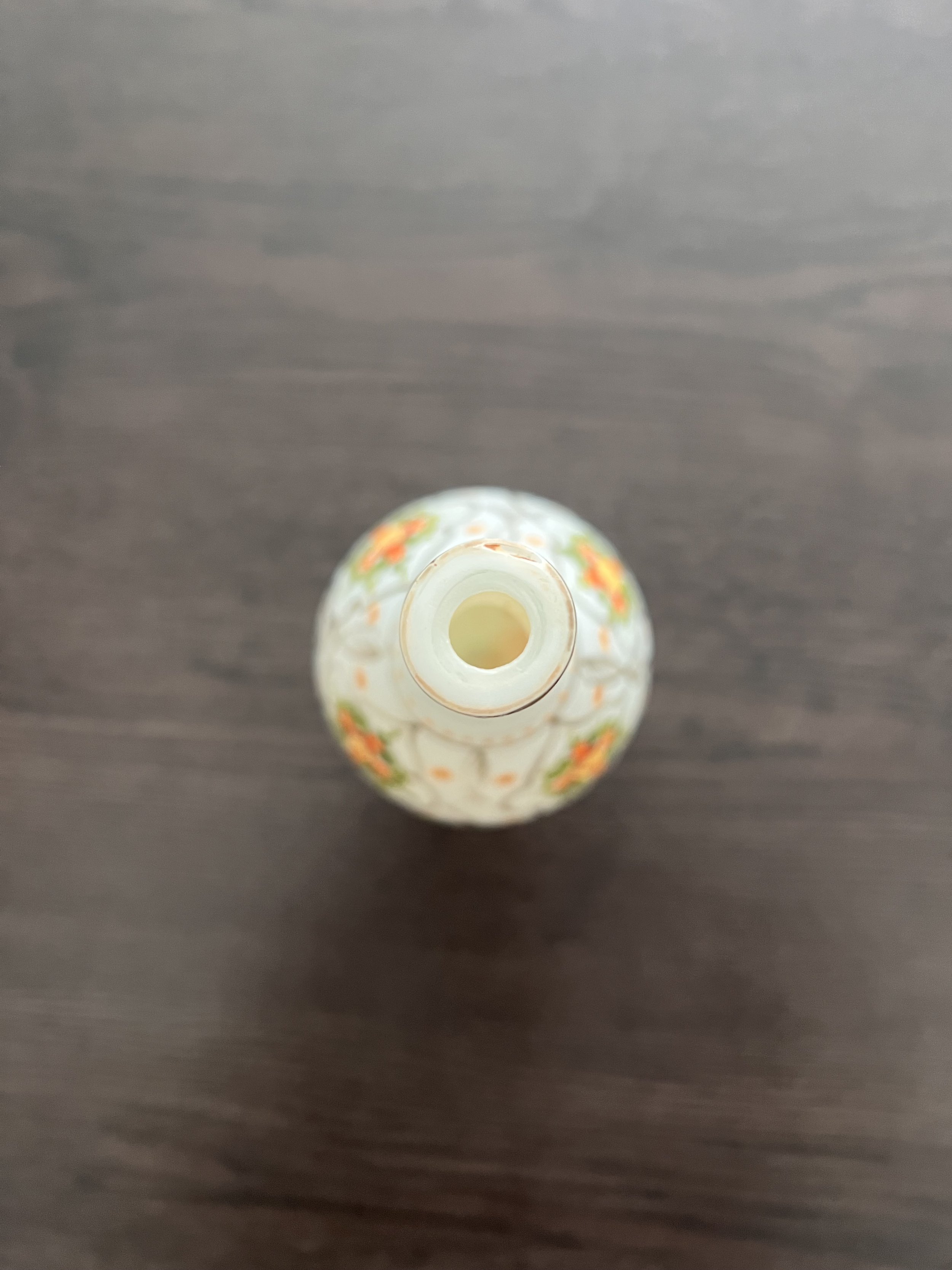 19th-century Beykoz opaline glass gülabdan in apple-green glass with hand-painted floral decoration and traces of gilt crescent and star