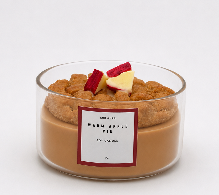 warm apple pie wickless dessert candle 12oz