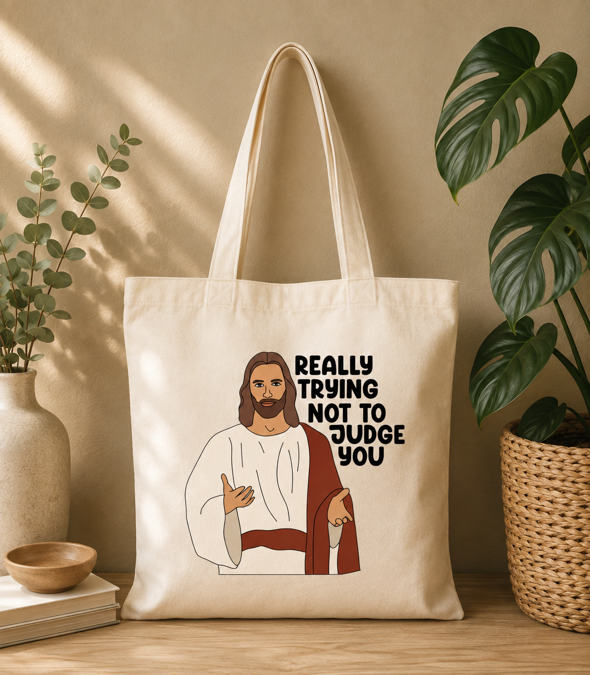 jesus canvas tote bag