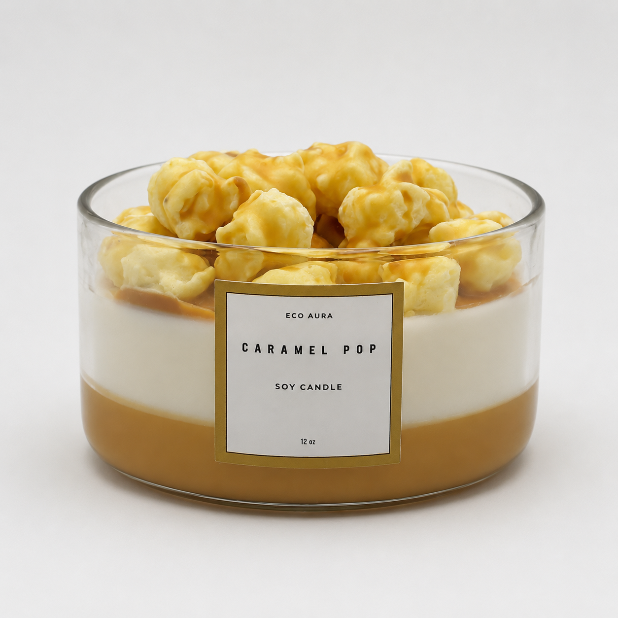 caramel popcorn wickless dessert candle 12oz