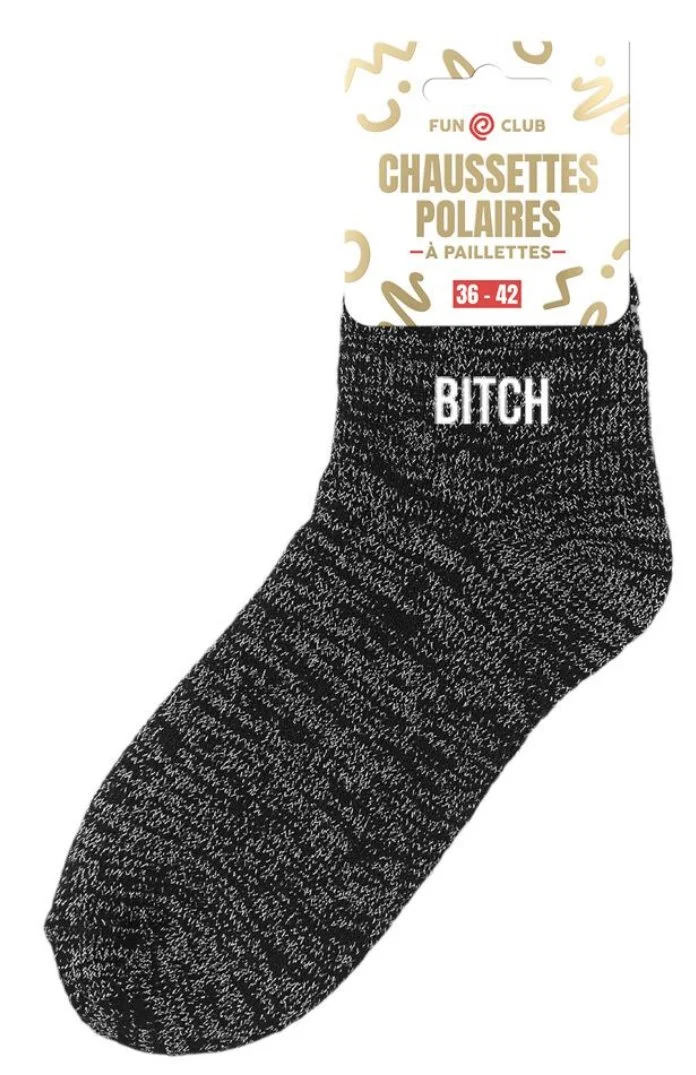 Chaussette à paillettes polaire bitch