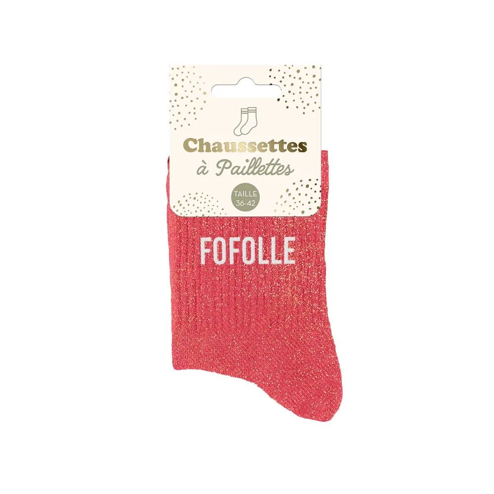 Chaussette à paillettes fofolle