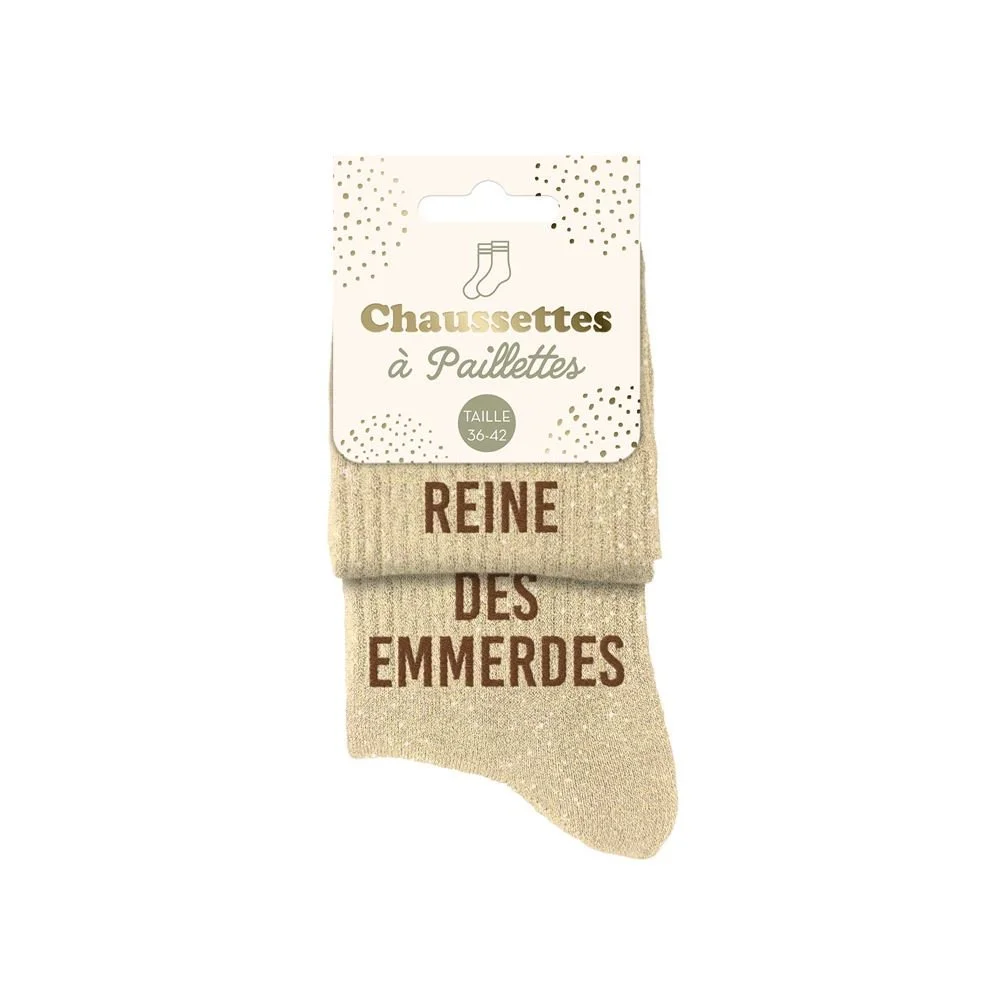 Chaussettes à paillettes reine des emmerdes