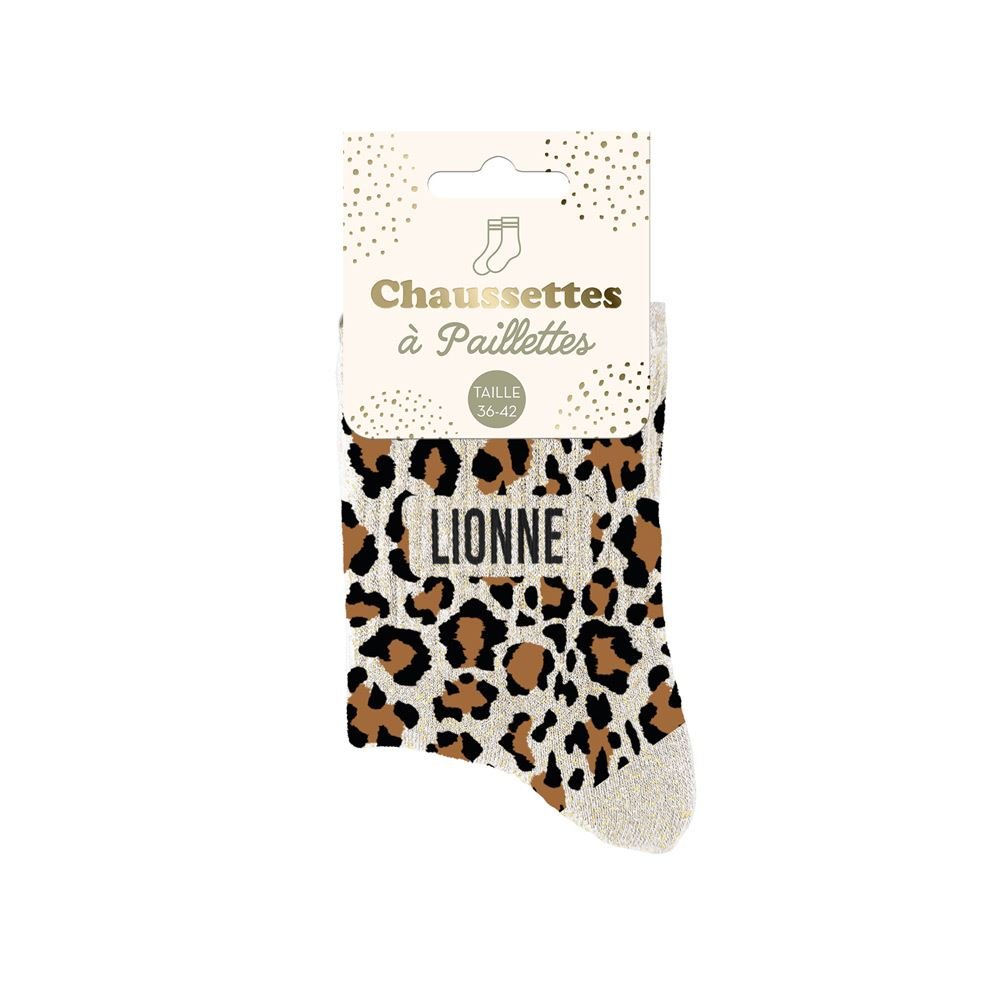 Chaussettes à paillettes lionne