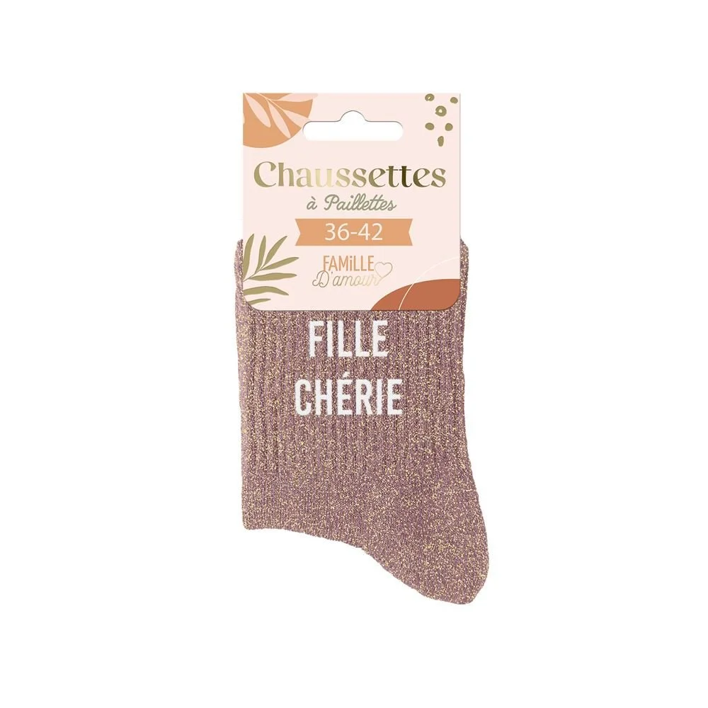 Chaussette à paillette fille chérie