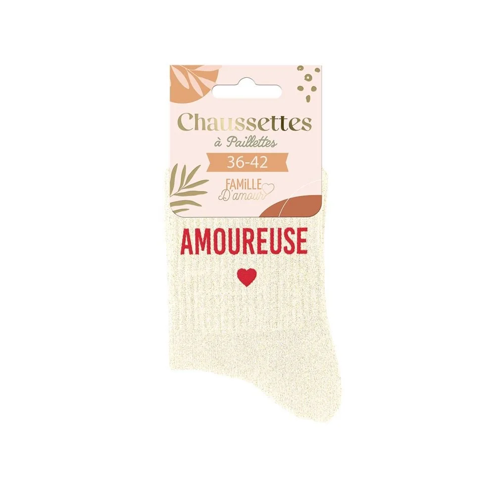 Chaussettes à paillettes amoureuse