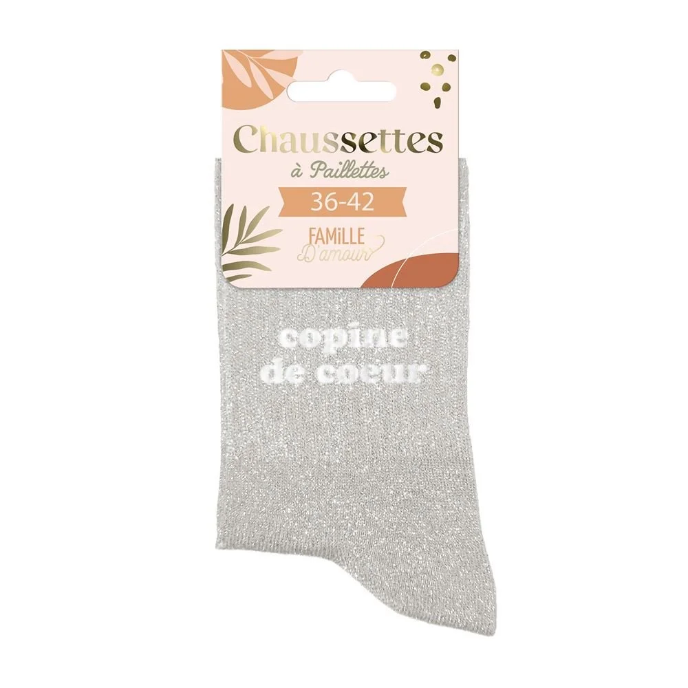 Chaussettes à paillettes copine de cœur