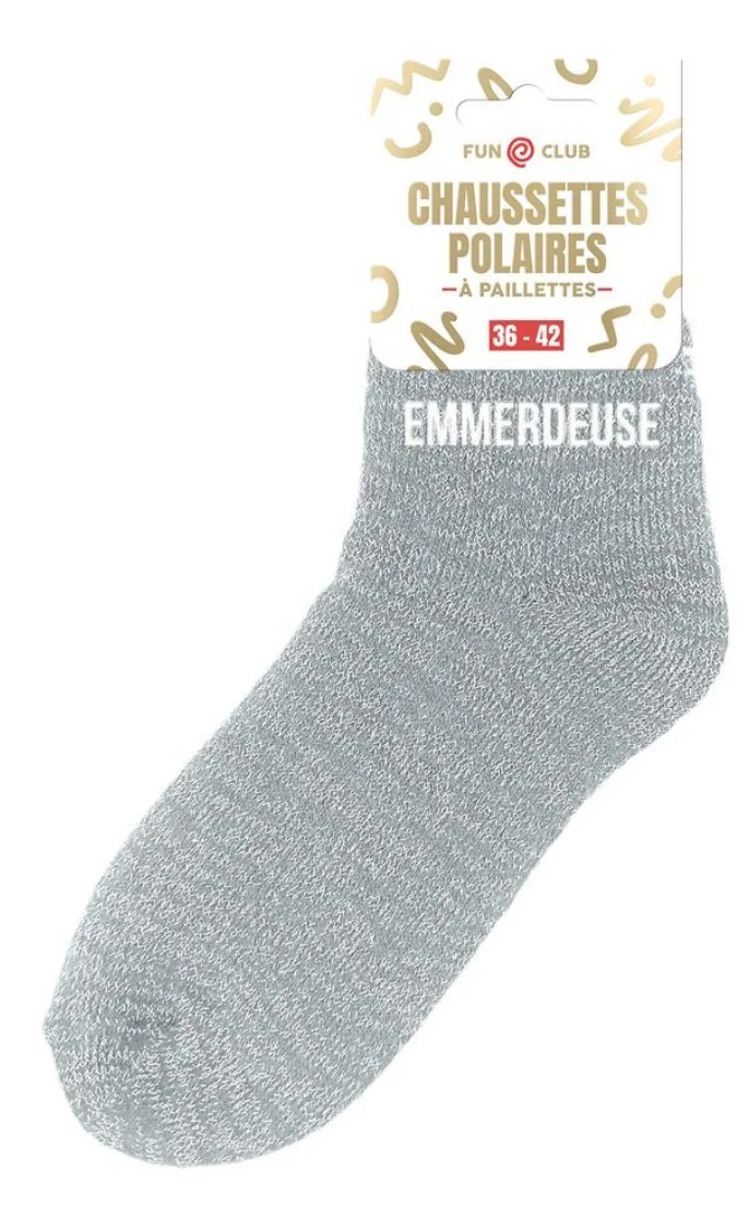 Chaussette à paillettes polaire emmerdeuse