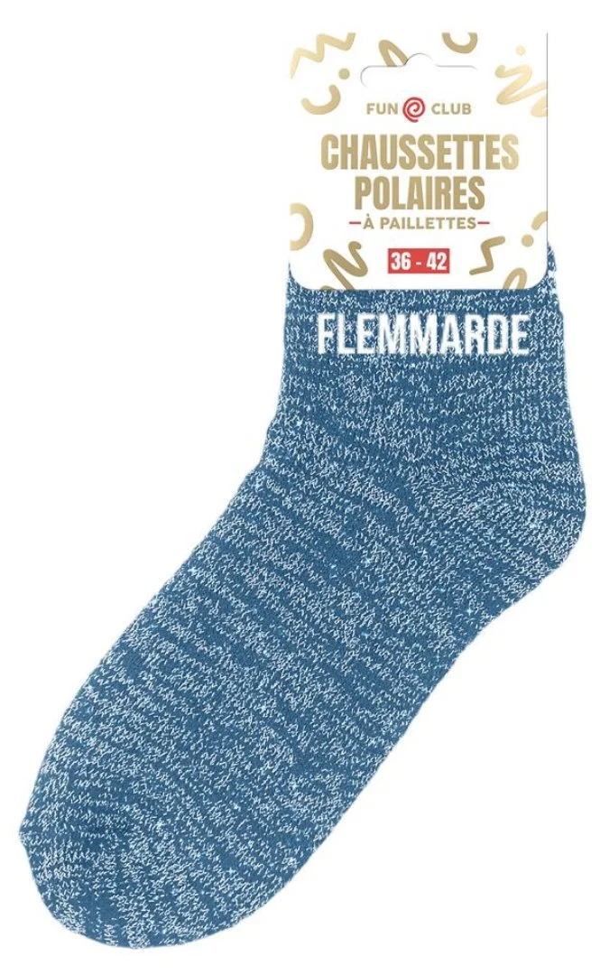 Chaussette à paillettes polaire flemmarde