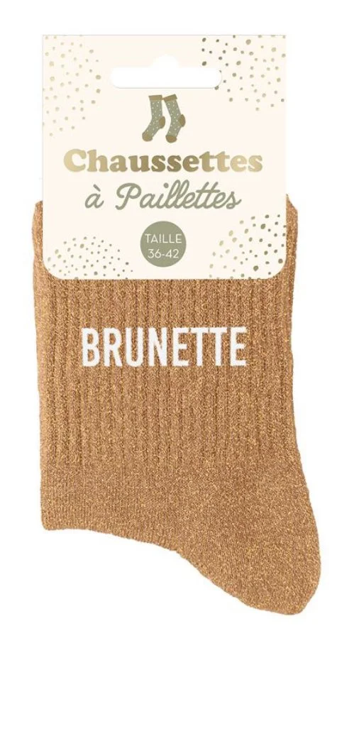 Chaussette à paillettes brunette