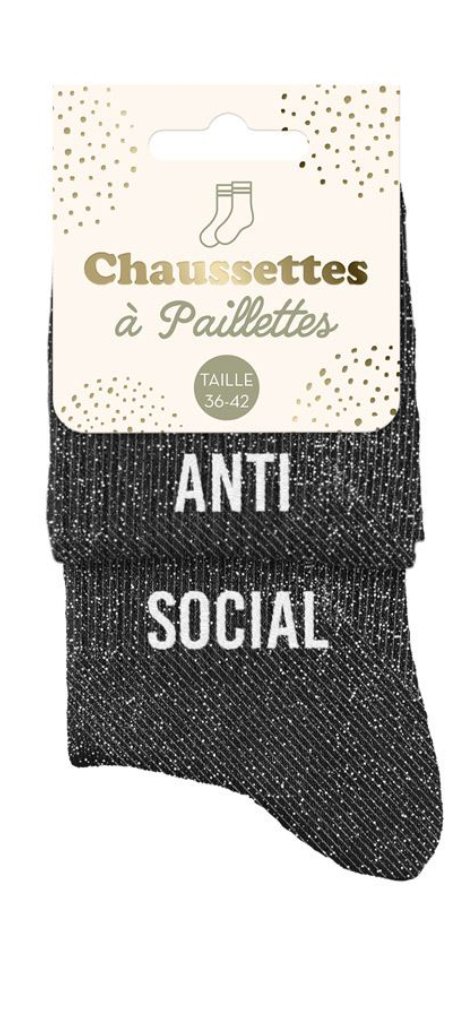 Chaussette à paillettes anti social