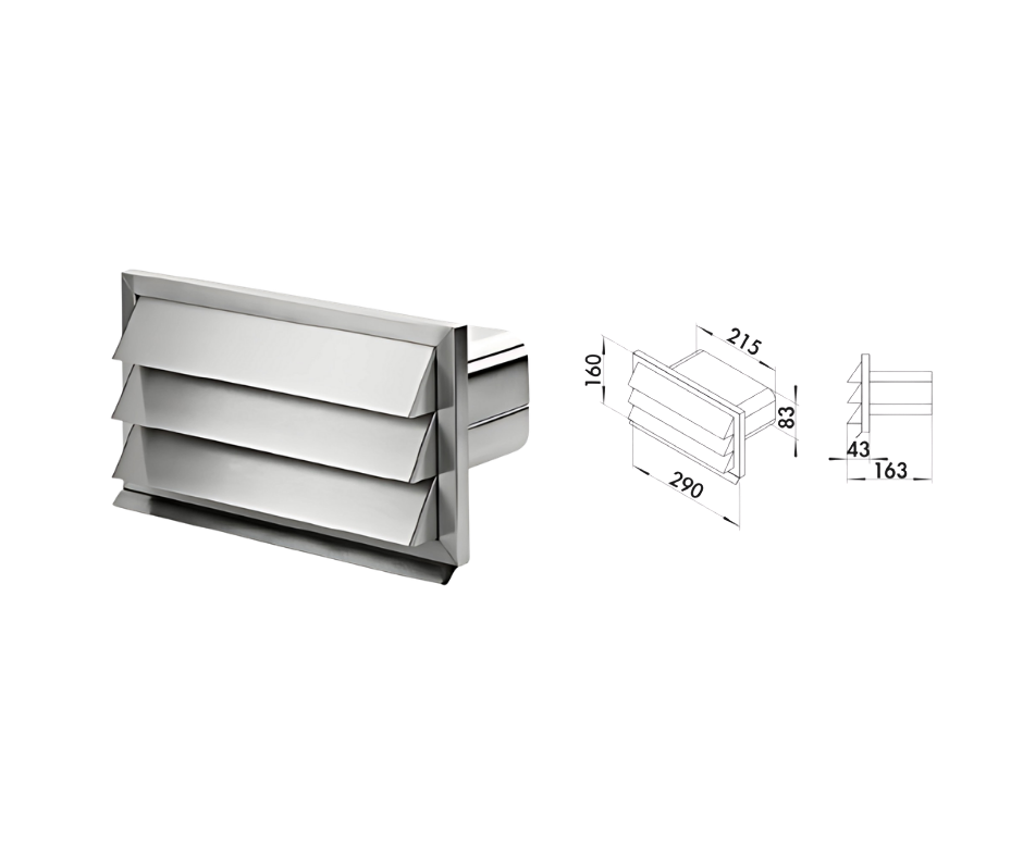 Flat Stainless Wall Vent 
