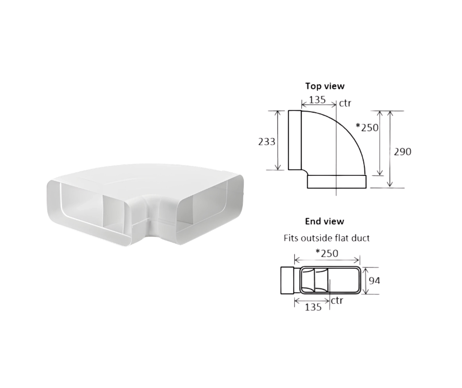 90° Horizontal Bend