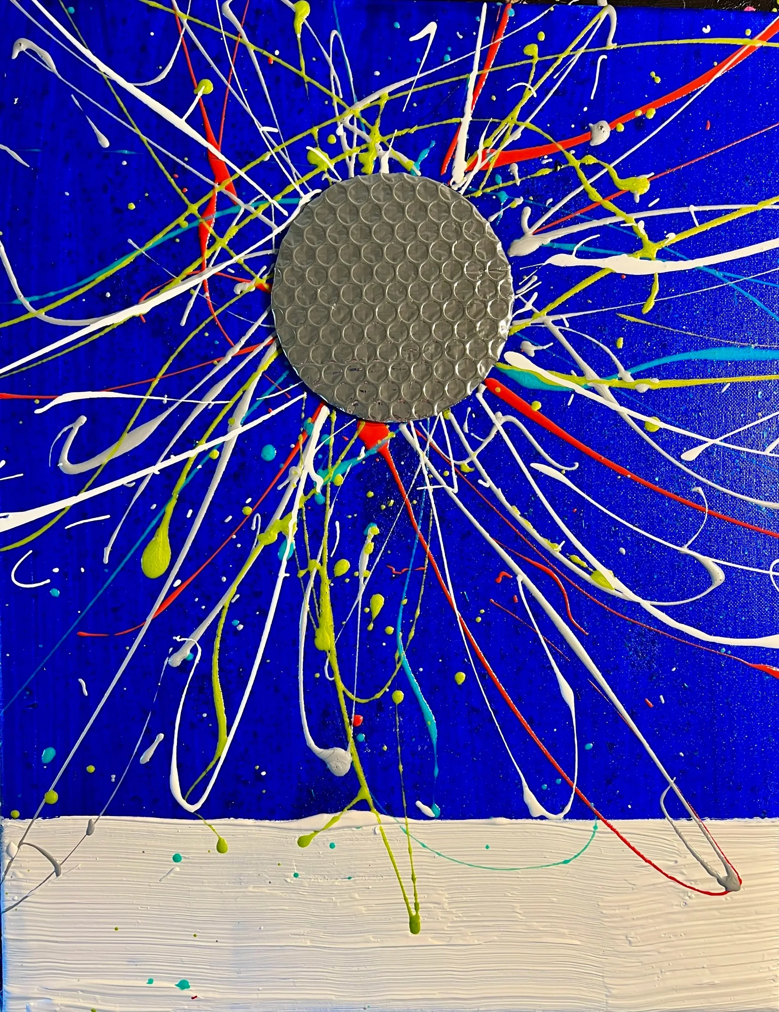 "Party on the Dance Floor" - Acrylic on canvas with mixed media 16" x 20" - $300