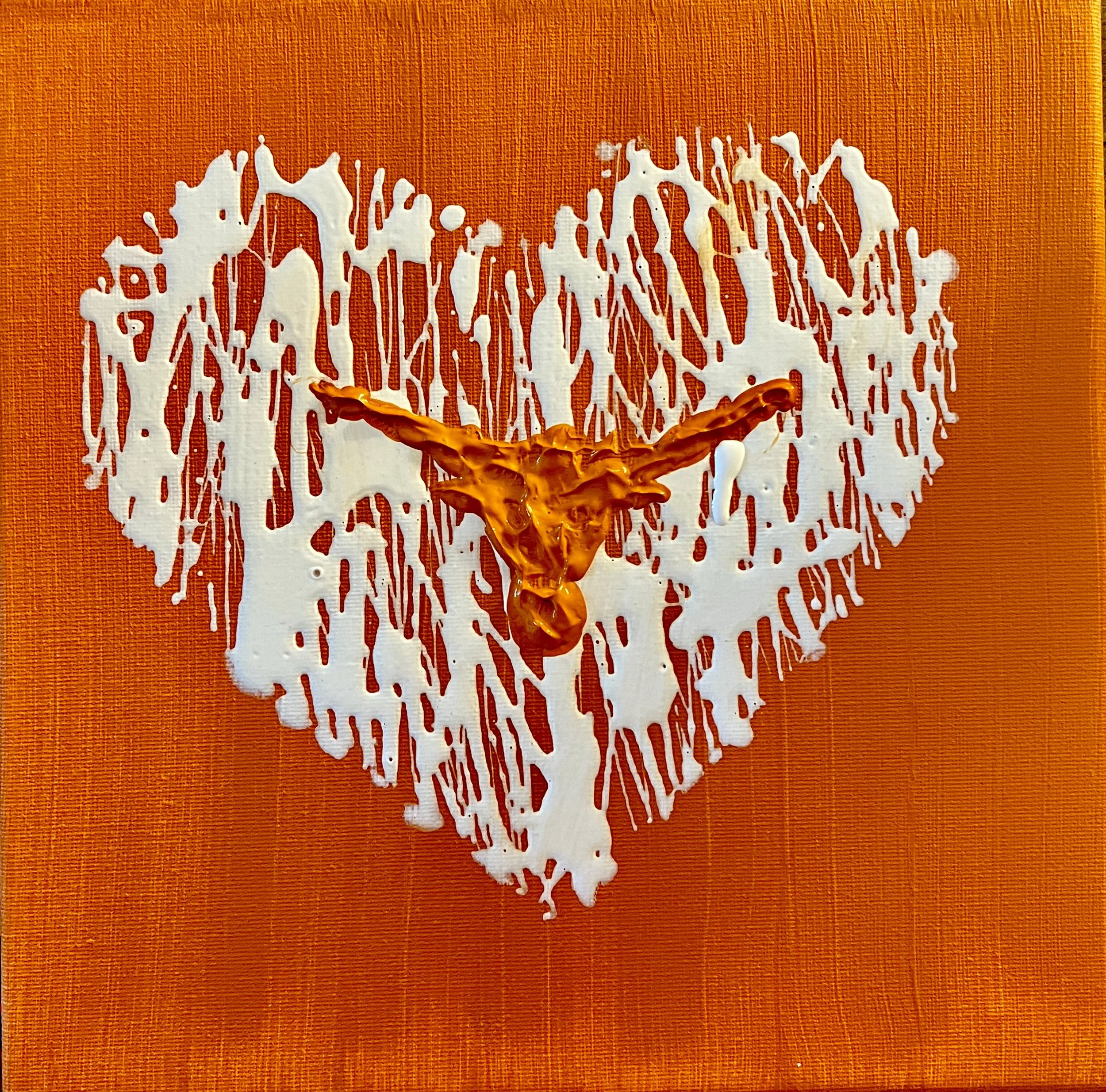 "Hook 'em" - Acrylic on canvas 10" x 10" SOLD