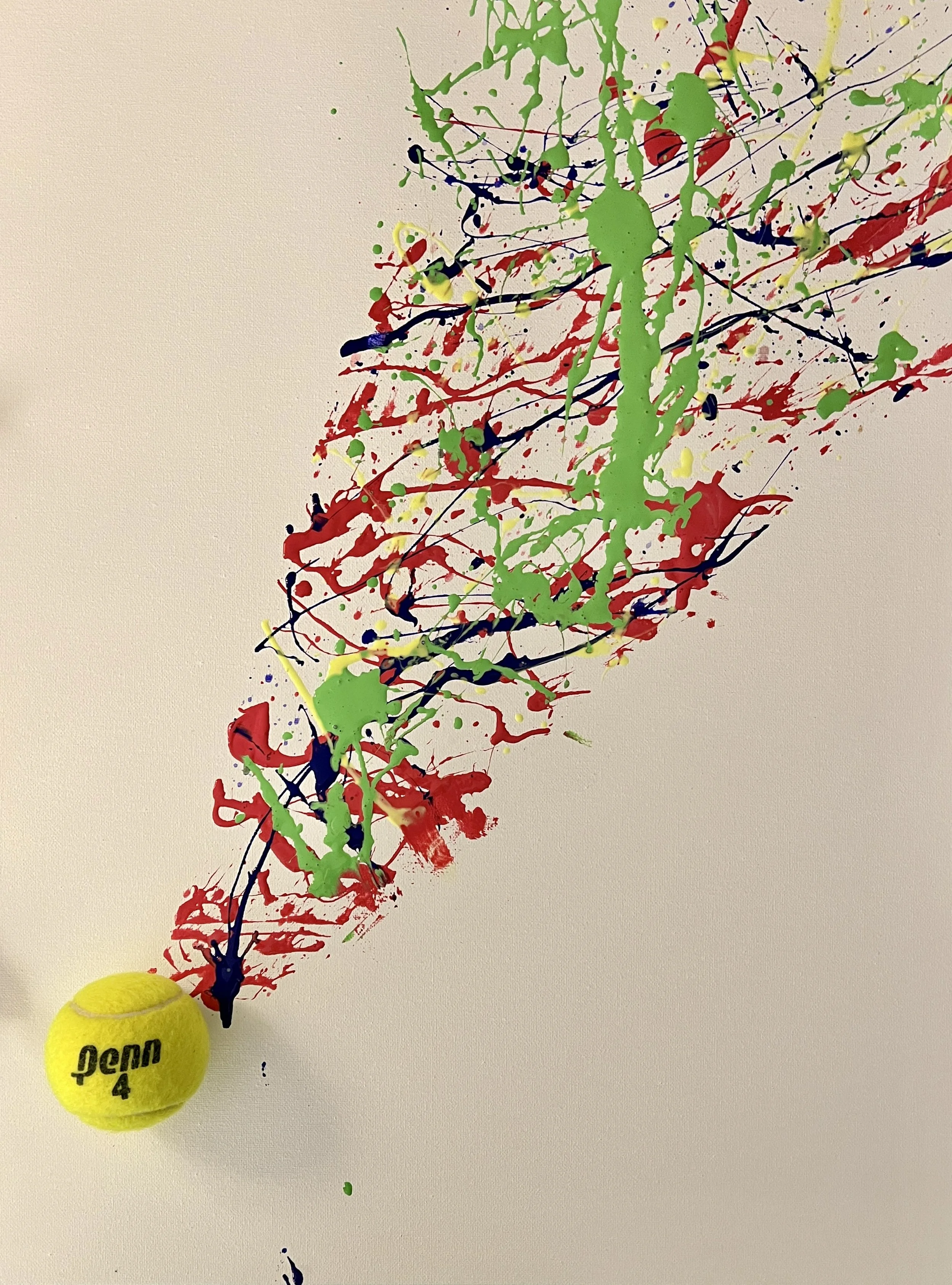 "ACE" - Acrylic on canvas with mixed media 18" x 24" - $500