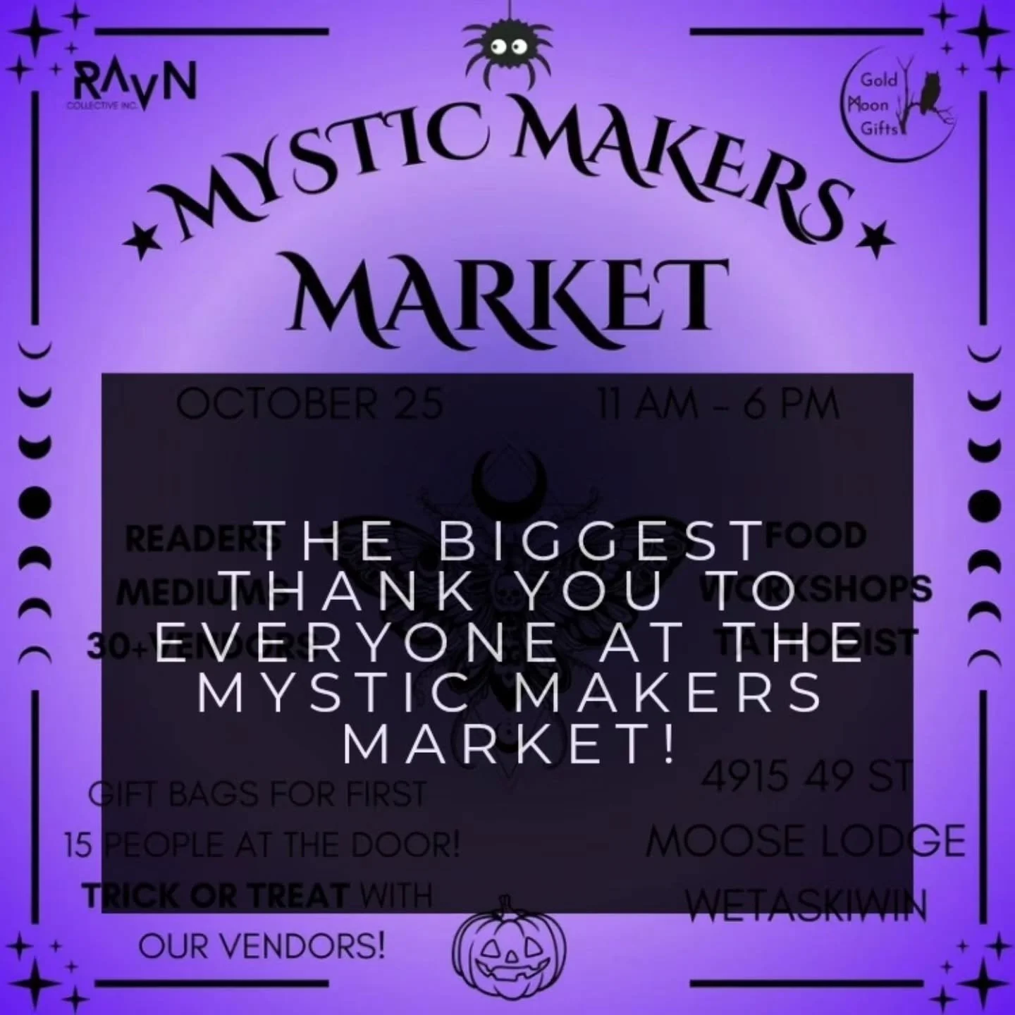 🖤✨ What. A. Day. ✨🖤

The biggest thank you to all the amazing souls who came out! the wickedest little trick-or-treaters, the magical customers, and every incredible vendor who made the @themysticmakersmarket such a vibe! 🎃

And an extra HUGE love
