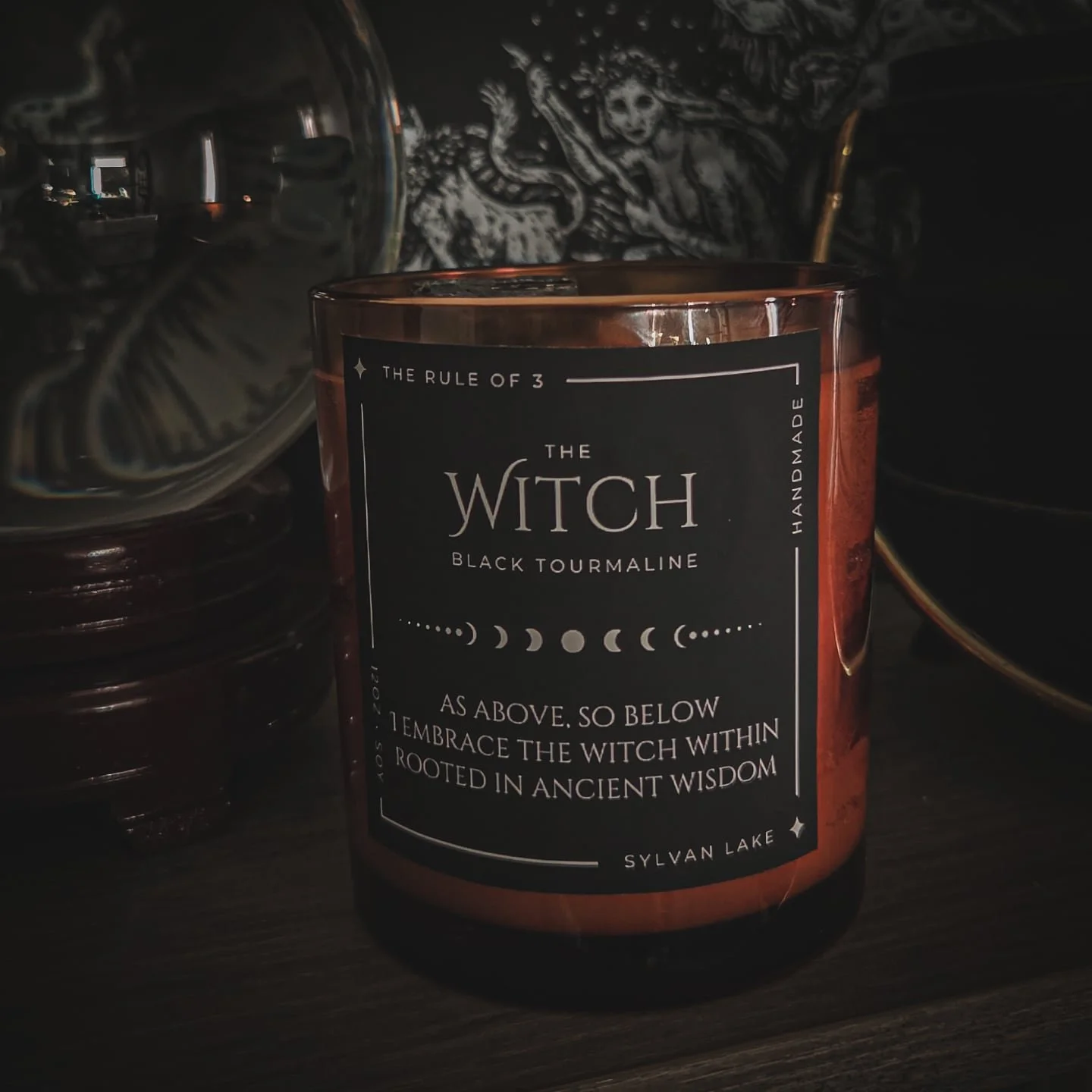 The Witch channels ancient wisdom and wild intuition. It&rsquo;s a celebration of your inner alchemist, the one who crafts, conjures, and walks between worlds. Light this candle to ground your energy, honor your truth, and step fully into your power.