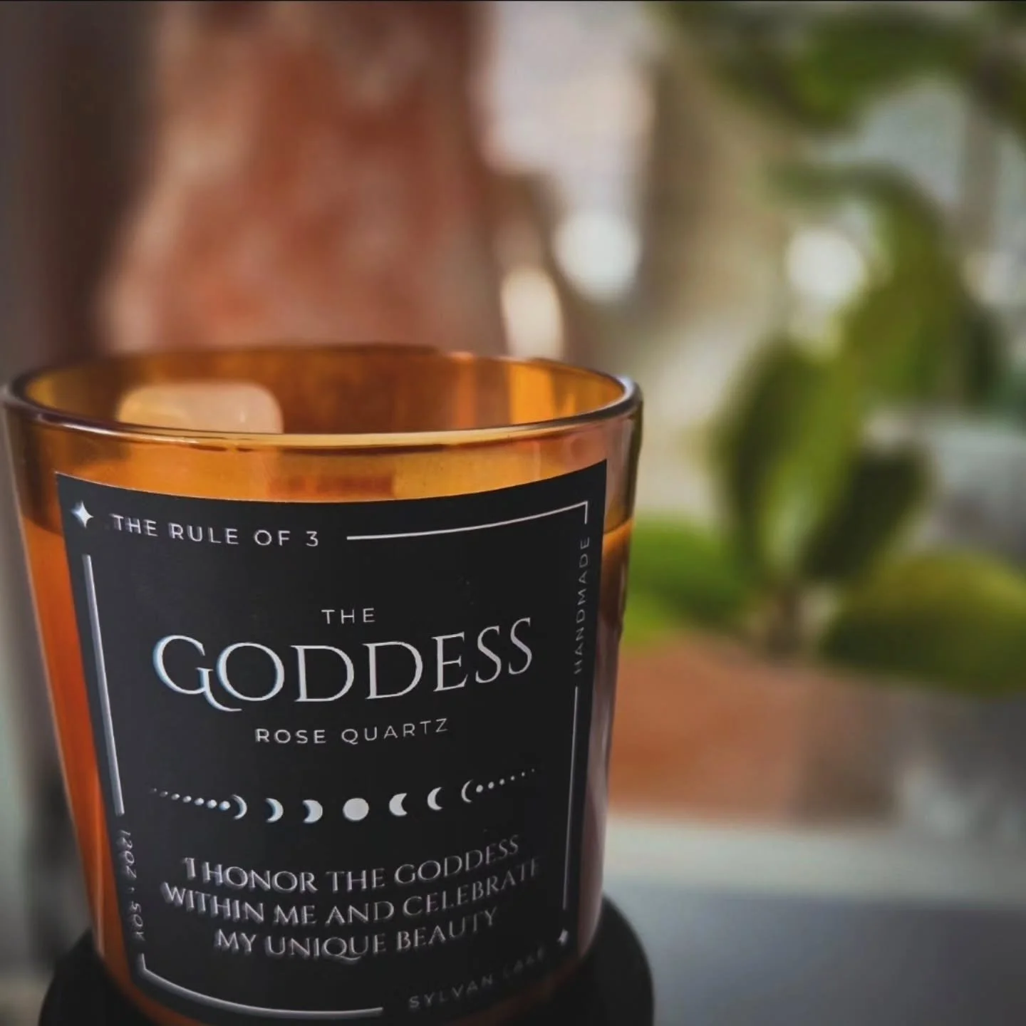 She lives within you, the radiant, the untamed, the eternal ❤️

The Goddess, dressed with Rose Quartz, awakens self-love and celebrates your unique beauty

Light it and honor the divine within. ✨

🕯 Available at Moon &amp; Lotus + online at moonandl