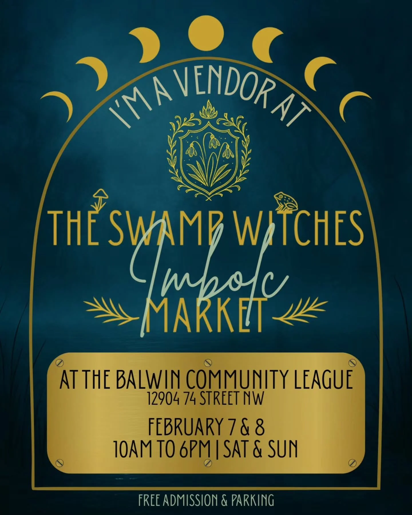FIRST MARKET of 2026 🔥✨️

Im heading back up to Edmonton with my wares for the first time in years 😍

Find me at the Swamp Witches Imbolc Market
📌 Balwin Community League
🗓 February 7 &amp; 8
⏰ 10AM &ndash; 6PM
🎟 Free entry &amp; parking

#Imbol
