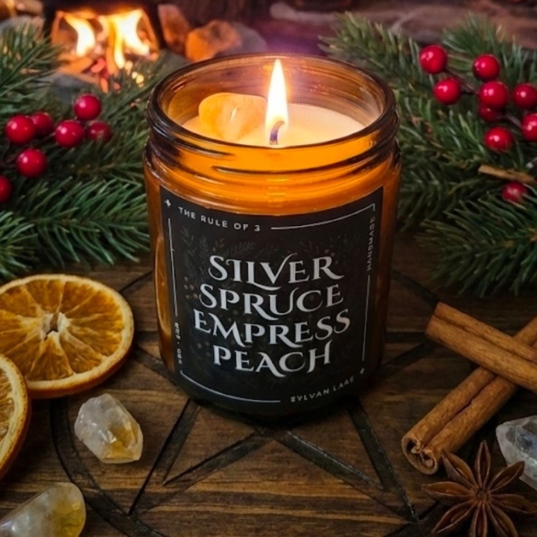 Silver Spruce & Empress Peach - 8oz Candle