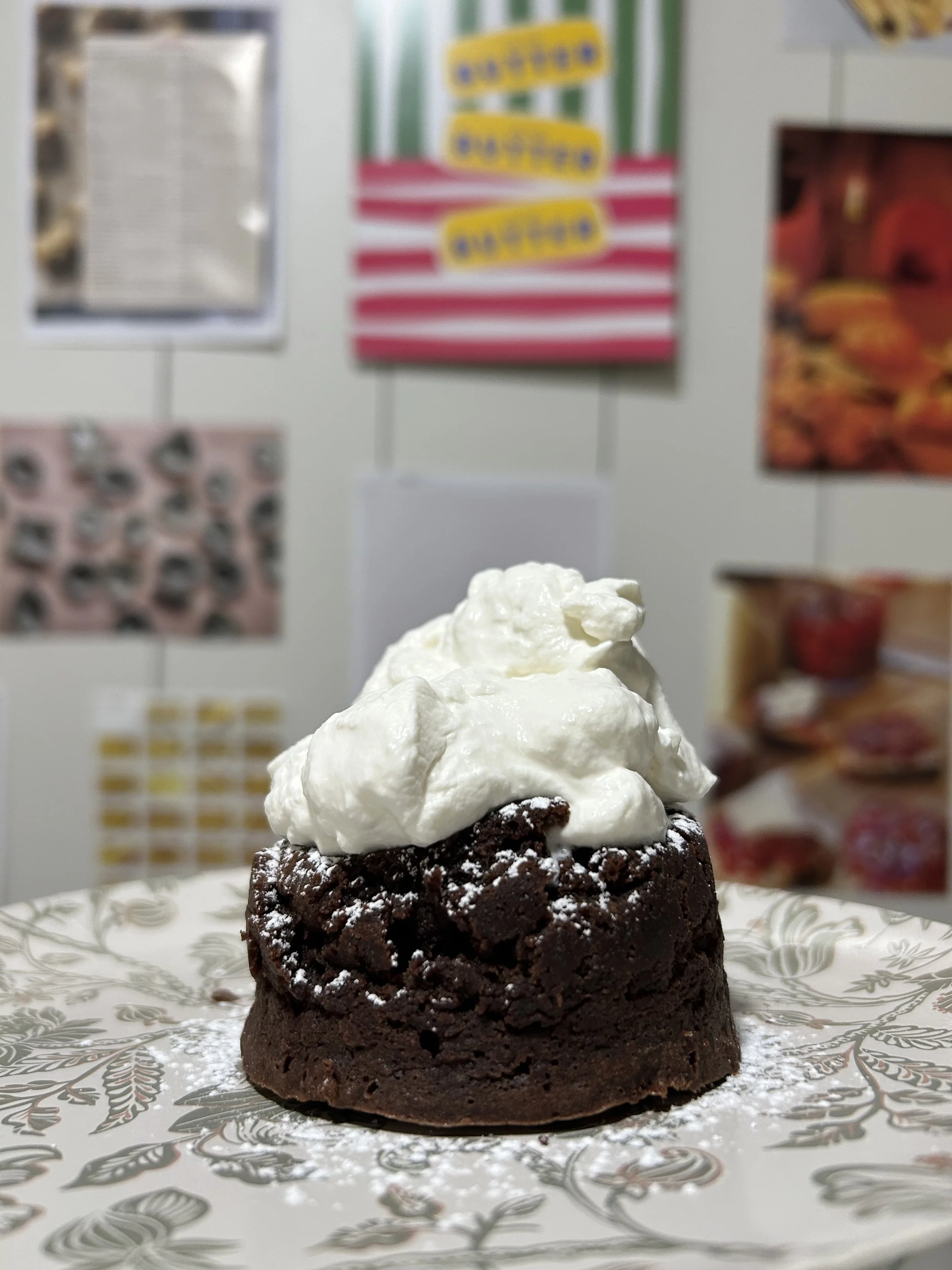 Molten Lava Cake with Whipped Cream 