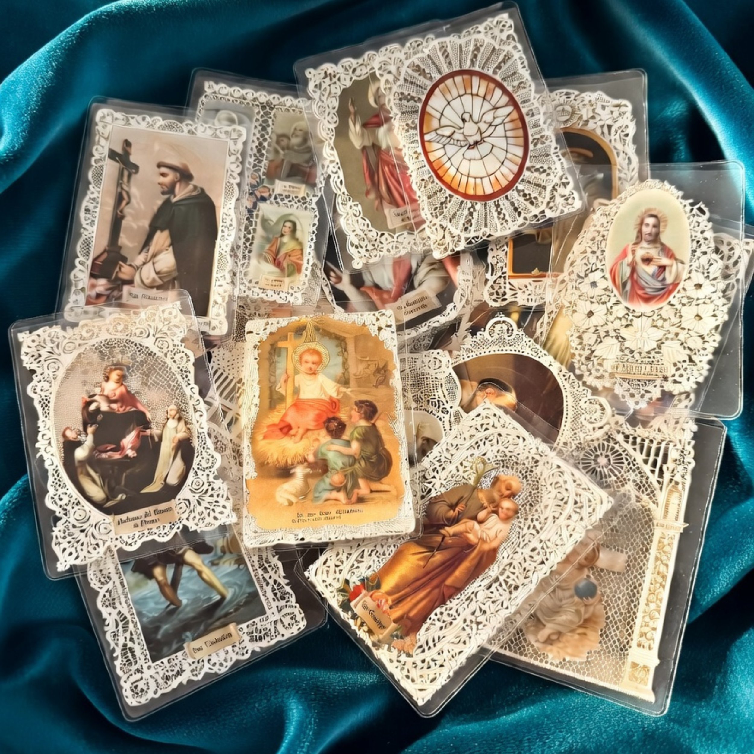 Italian Lace Holy Cards – Set of 5 | Catholic Prayer Cards Gift