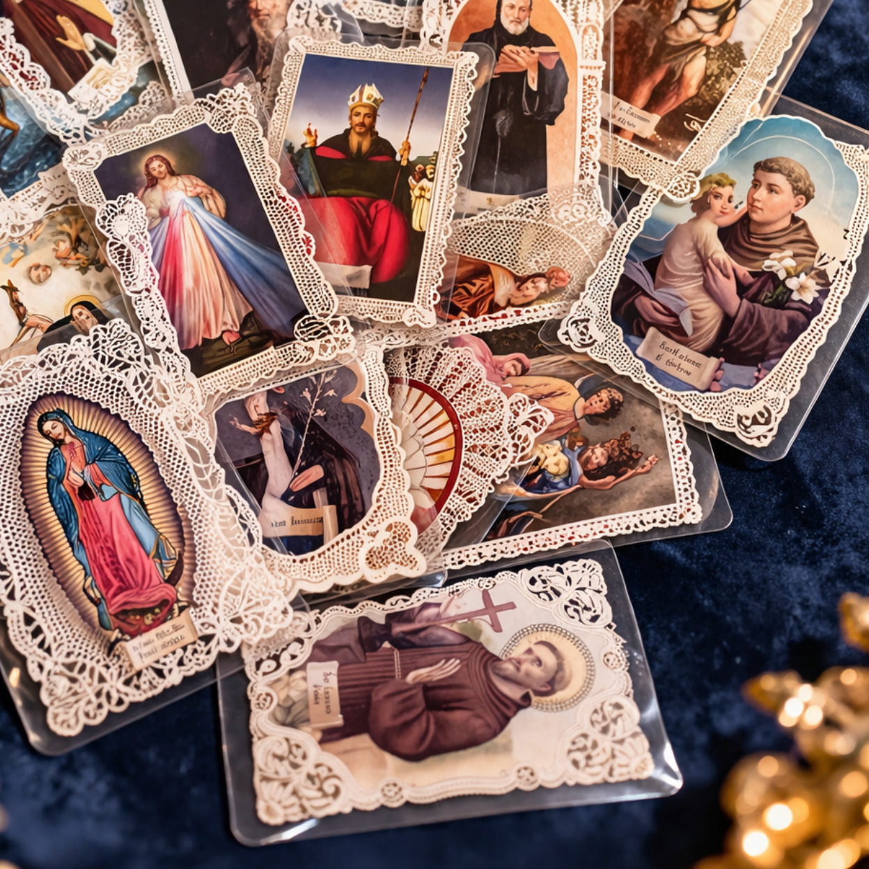 Italian Lace Holy Cards – Set of 10 | Catholic Prayer Cards Gift