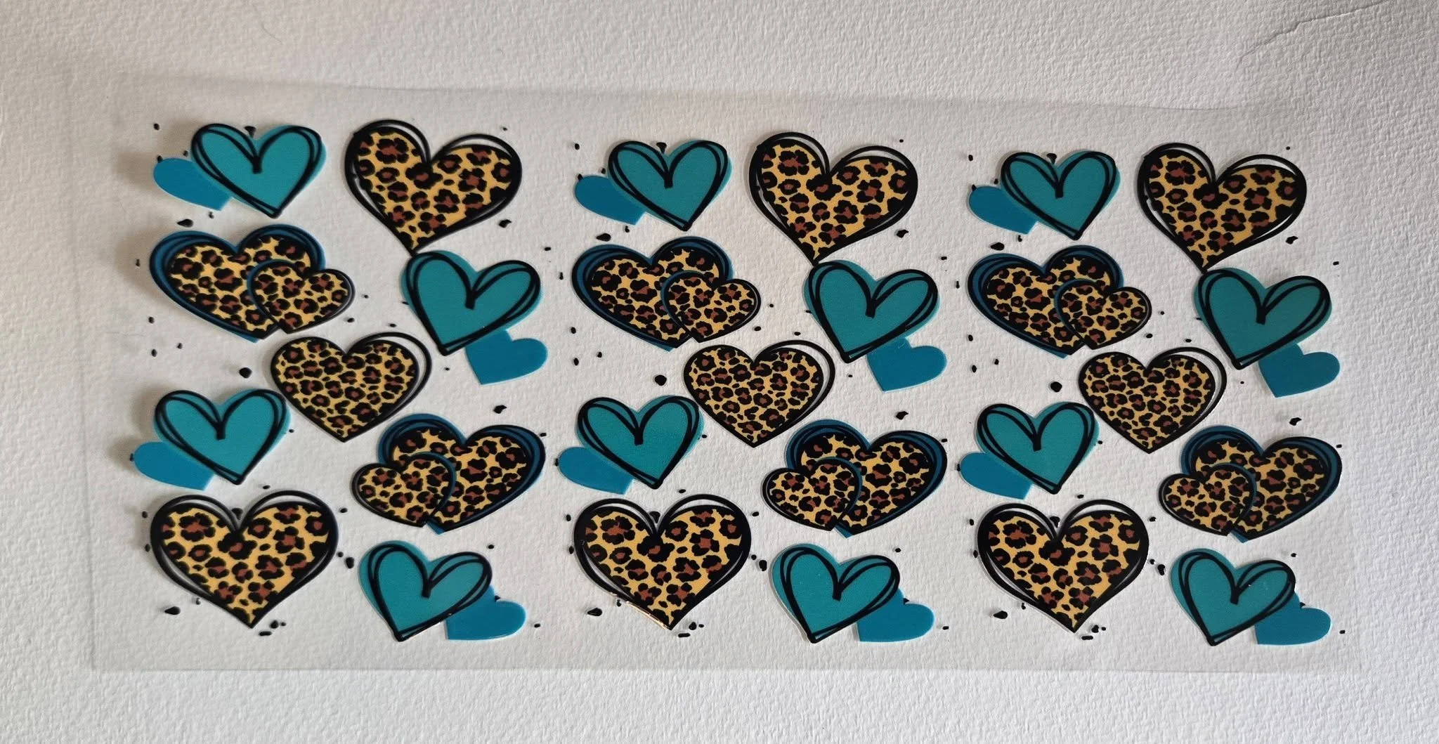 Blue Leopard Hearts