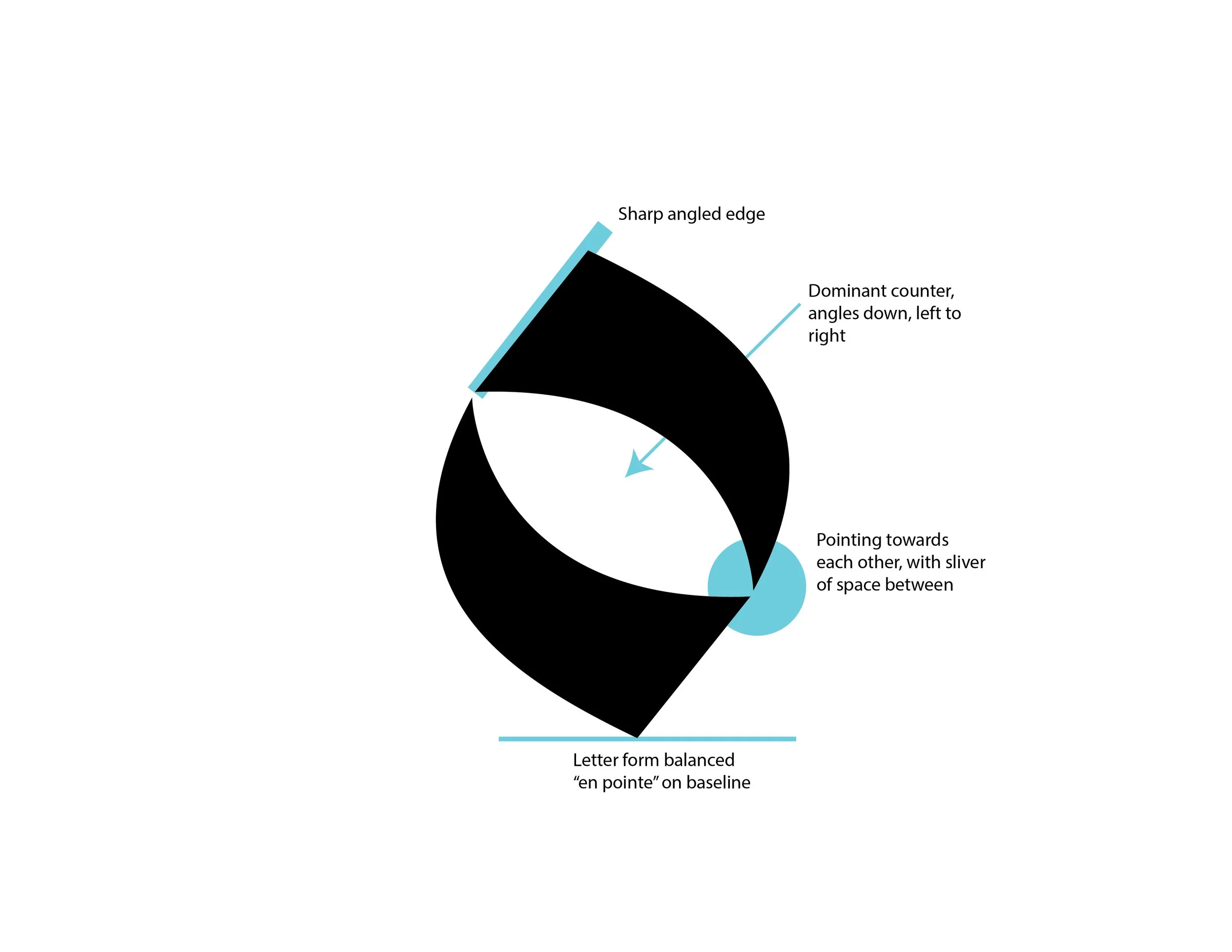 Basis of the typeface design - the letter "o"