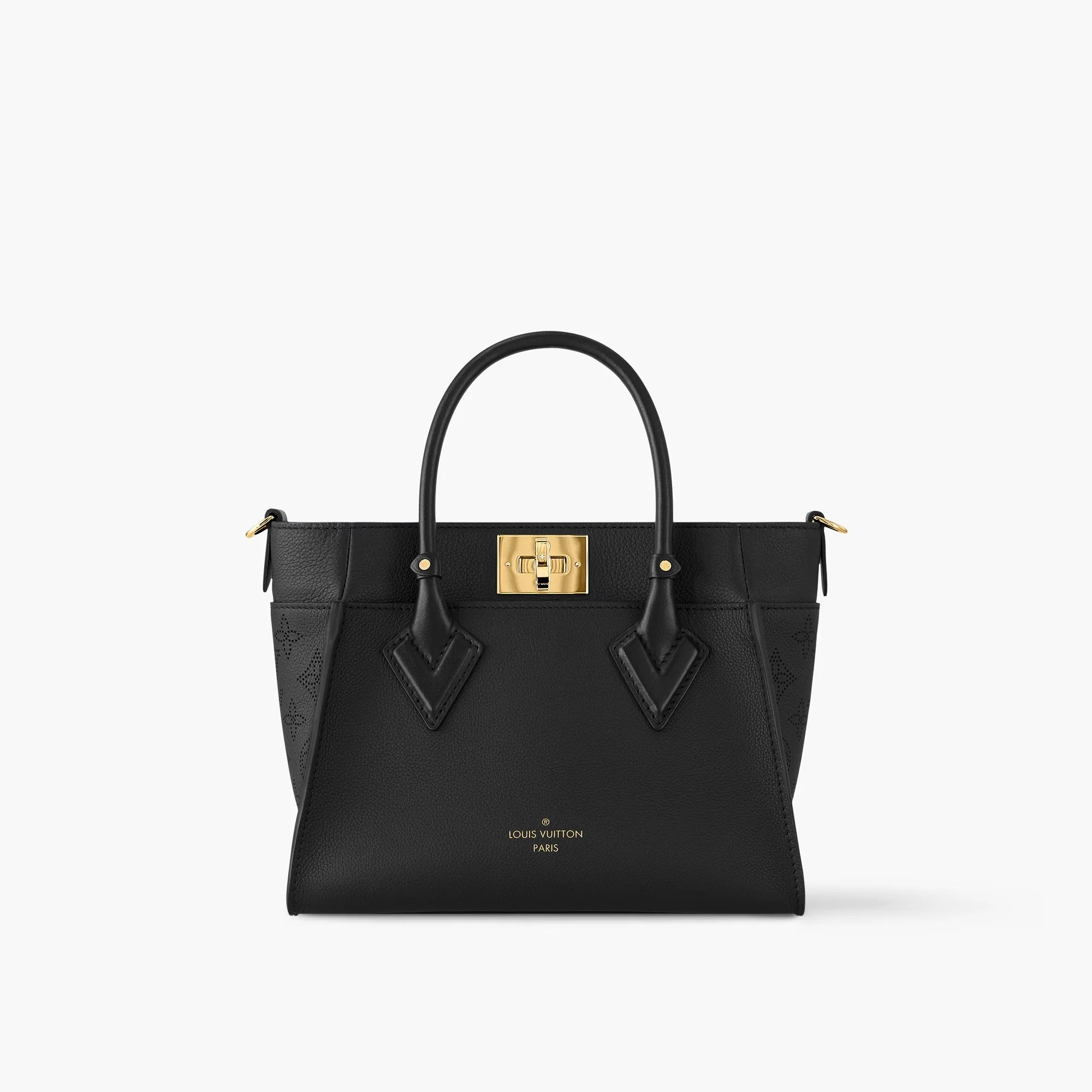 Louis Vuitton On My Side PM handbag, in black calfskin leather
